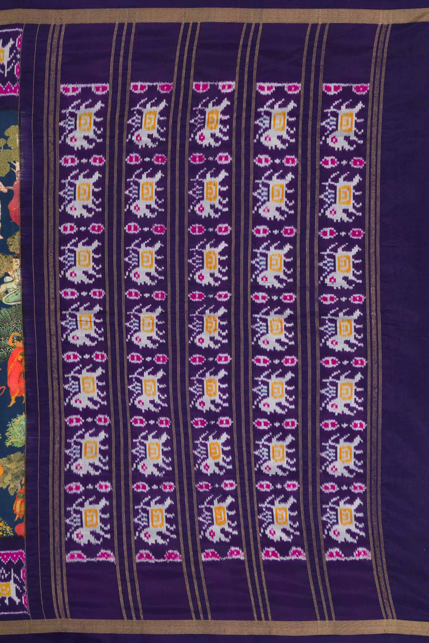 Navy Blue Dual Tone Kanchipuram Silk Saree - Image 7