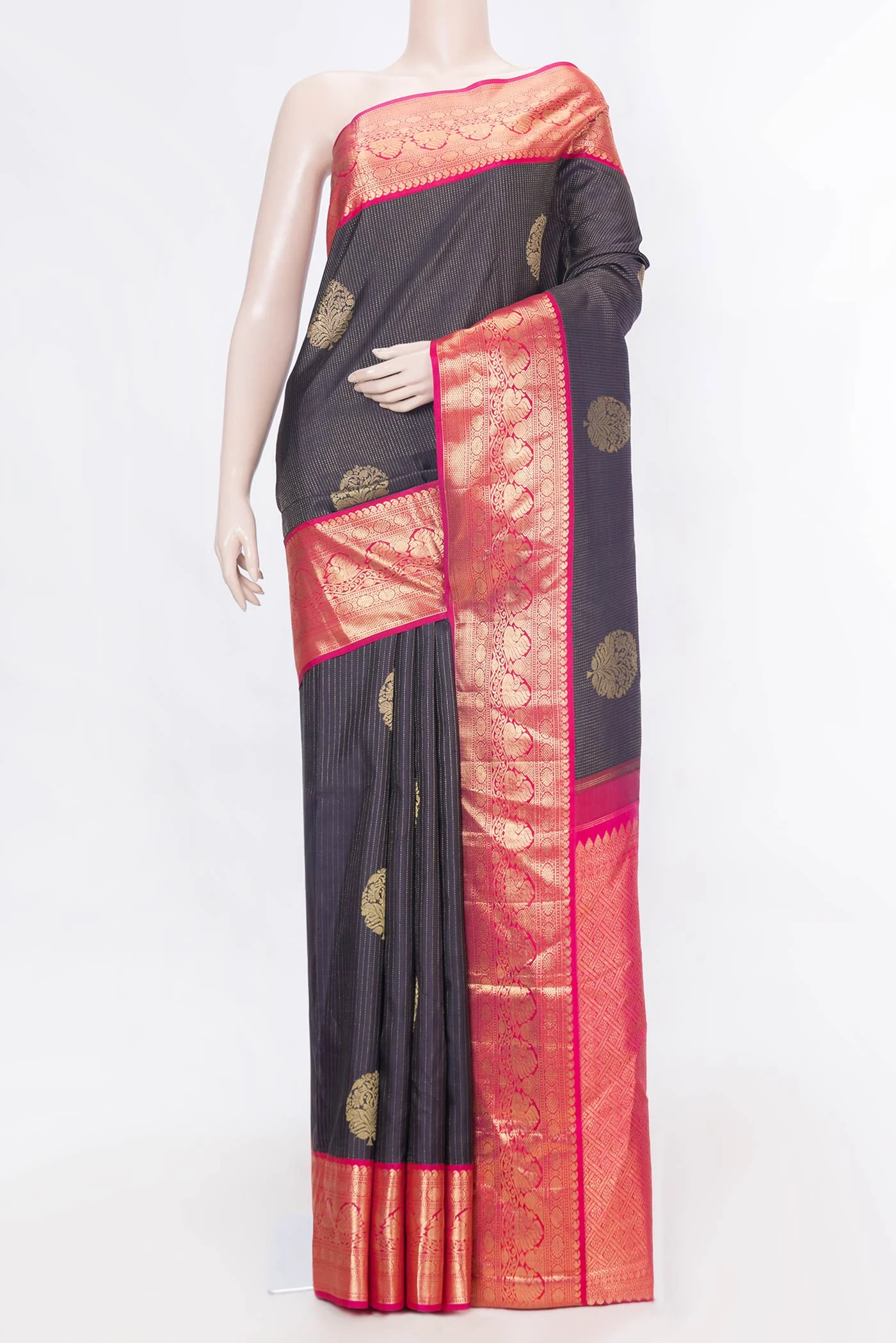 Navy Blue Dual Tone Kanchipuram Silk Saree