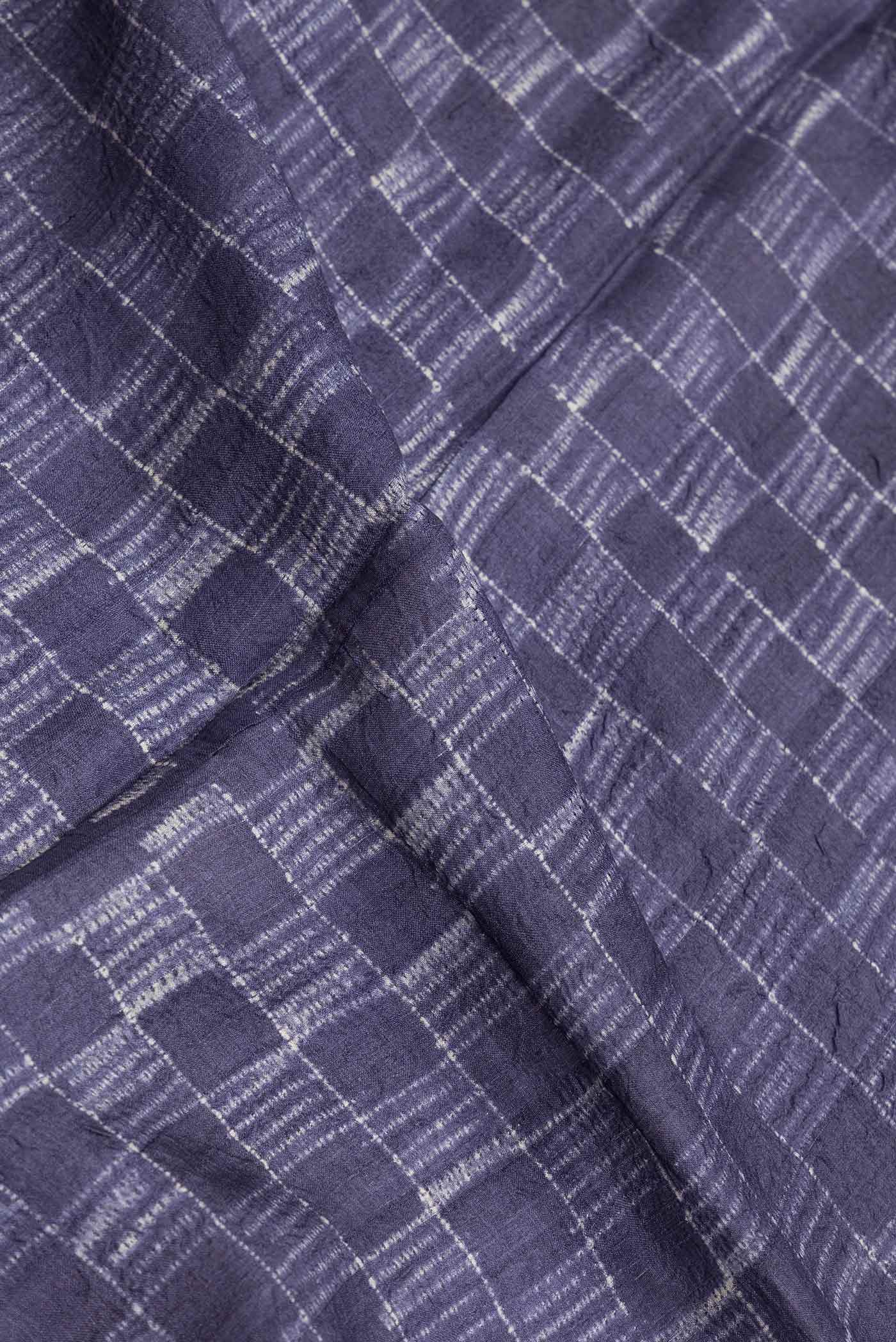 Navy Blue Tussar Saree - Image 2