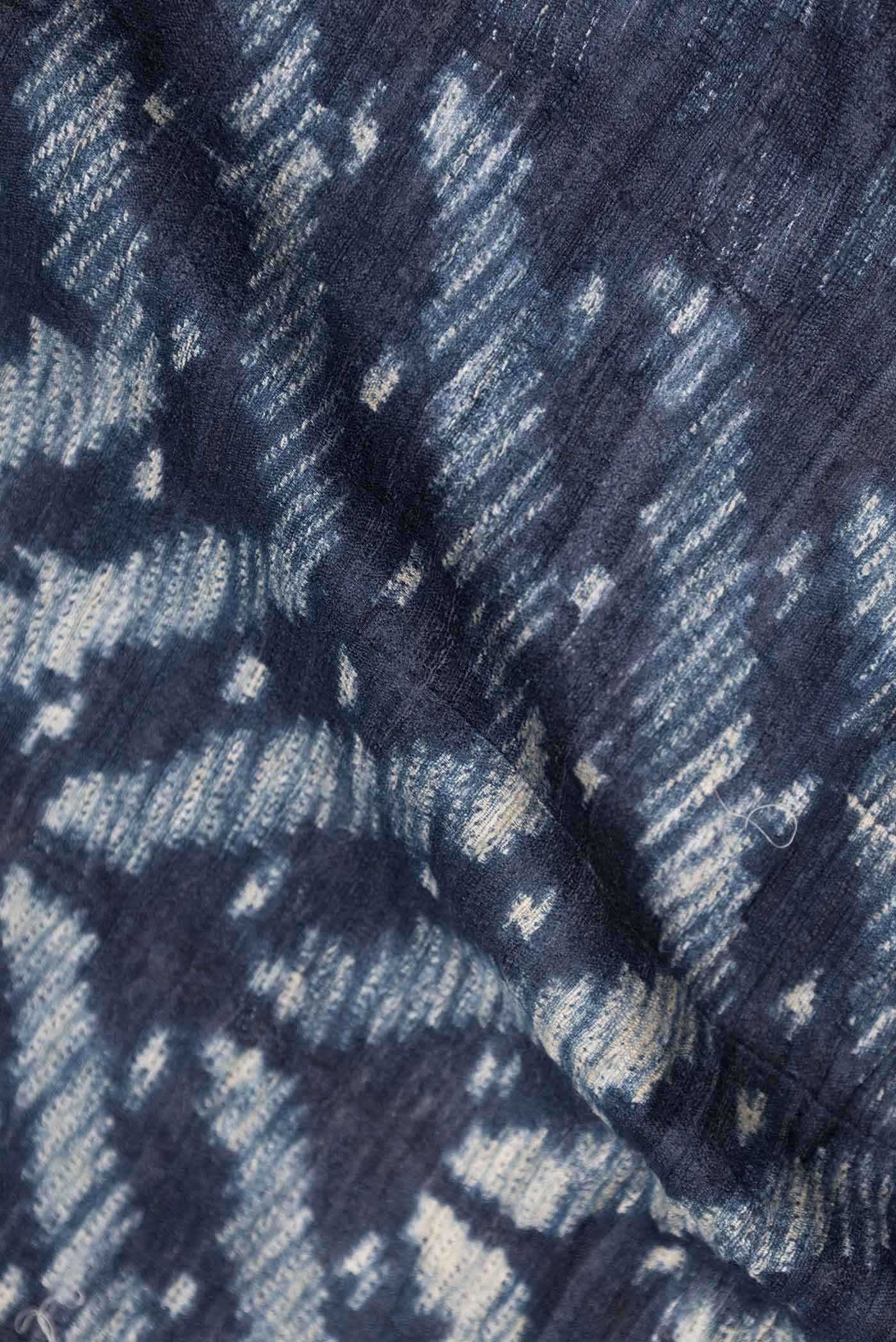 Navy Blue Dual Tone Tussar Silk Saree - Image 2