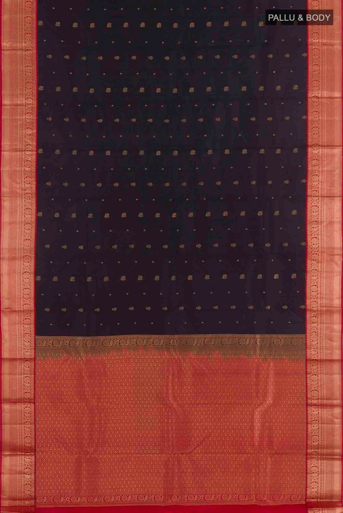 Navy Blue Kanchipuram Silk Saree - Image 3
