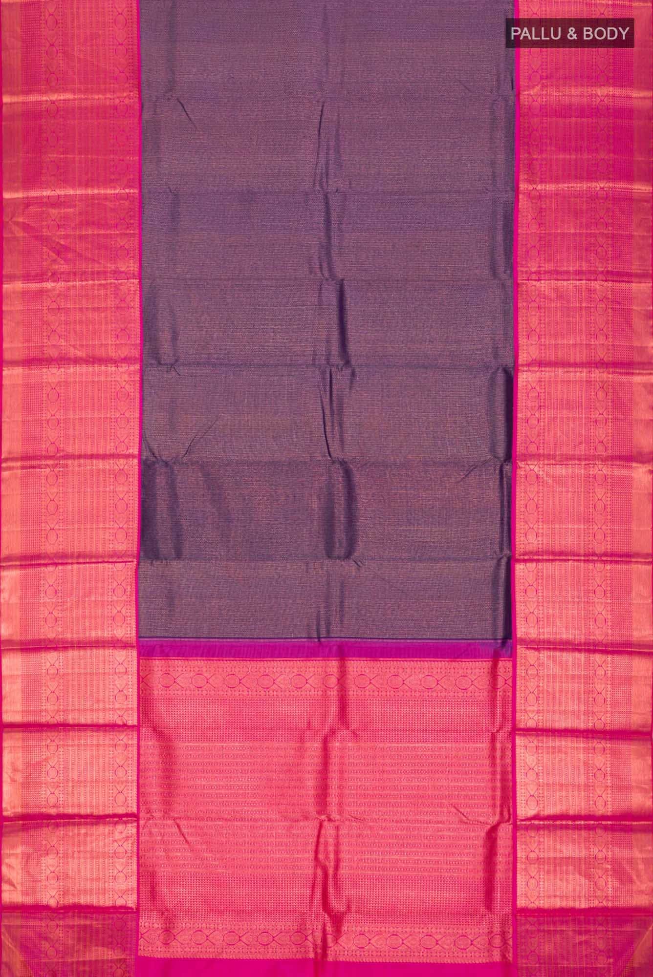 Navy Blue Kanchipuram Silk Saree - Image 10