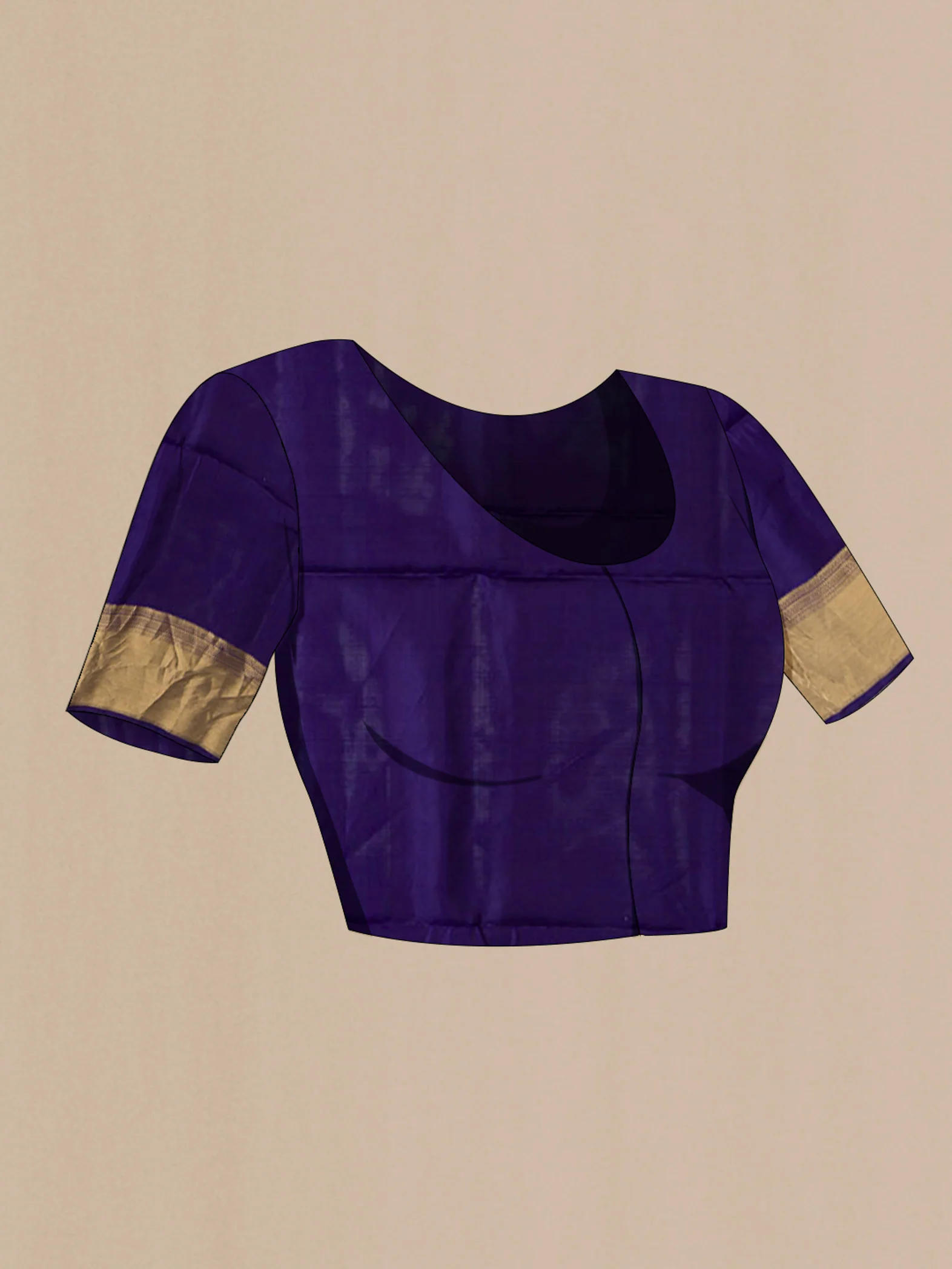 Navy Blue Soft Silk Saree - Image 4