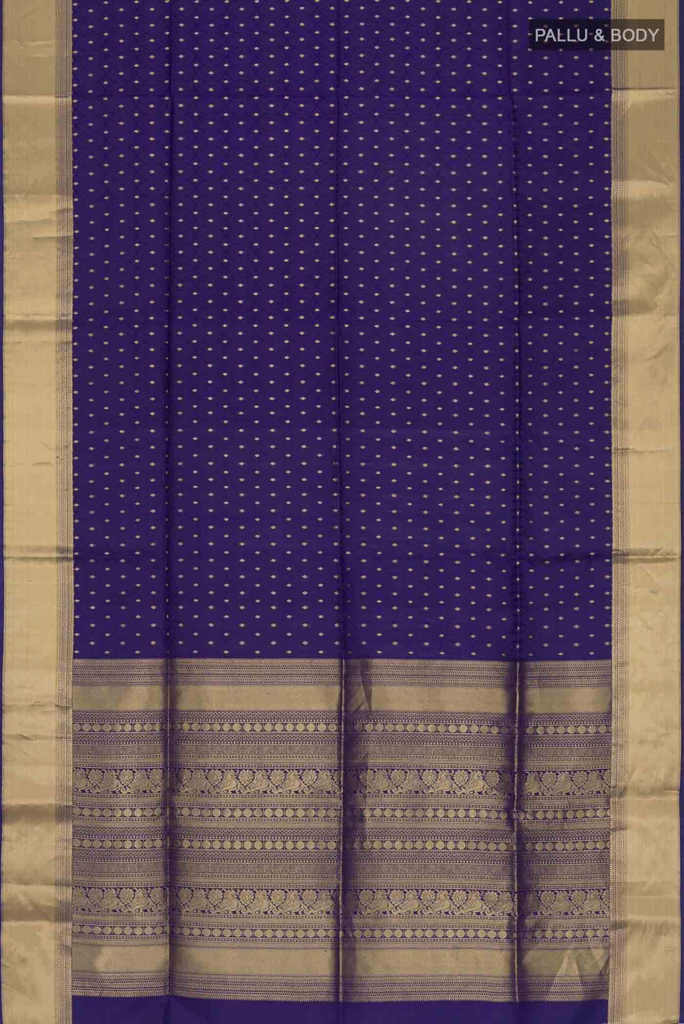 Navy Blue Soft Silk Saree - Image 5
