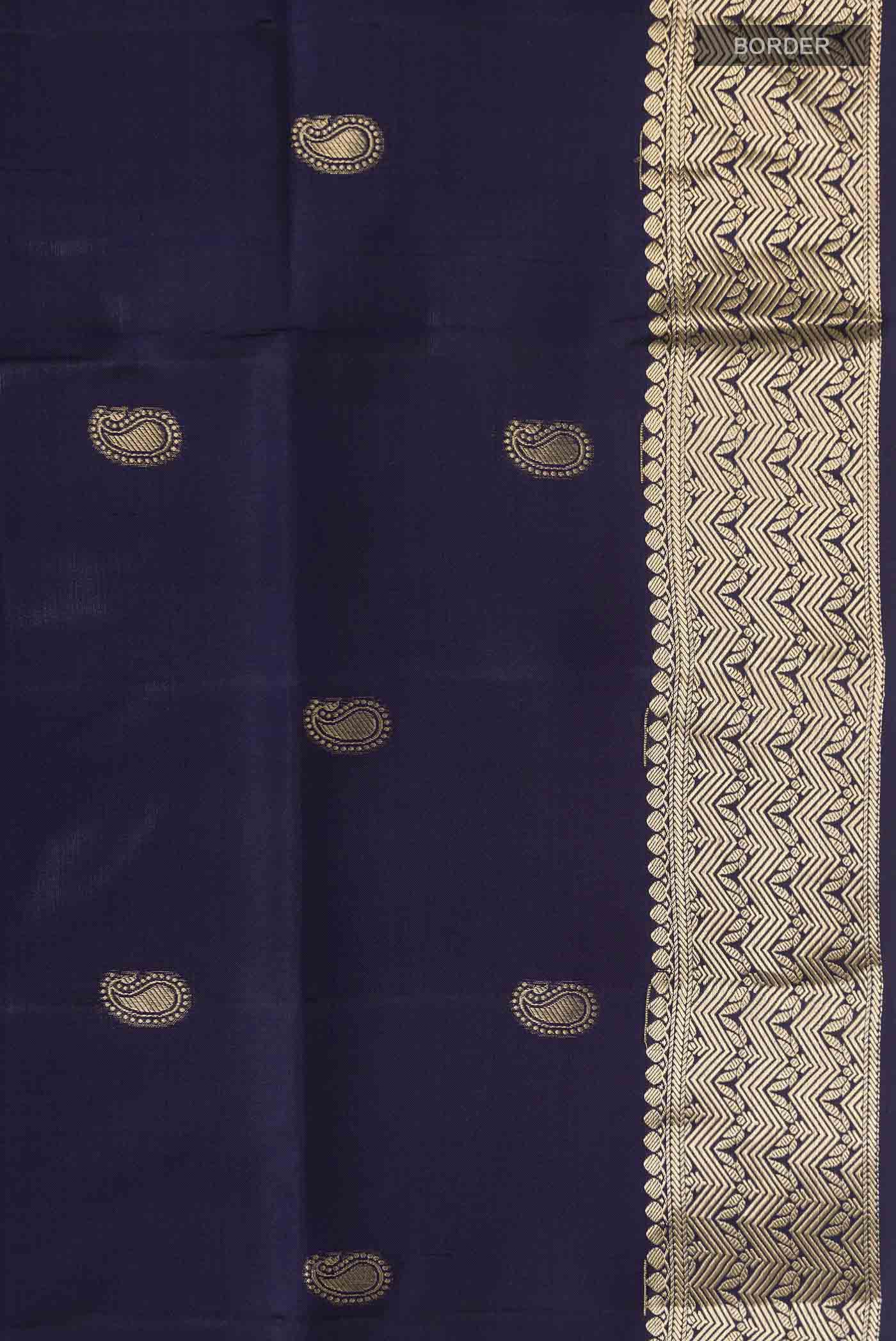 Navy Blue Soft Silk Saree - Image 3
