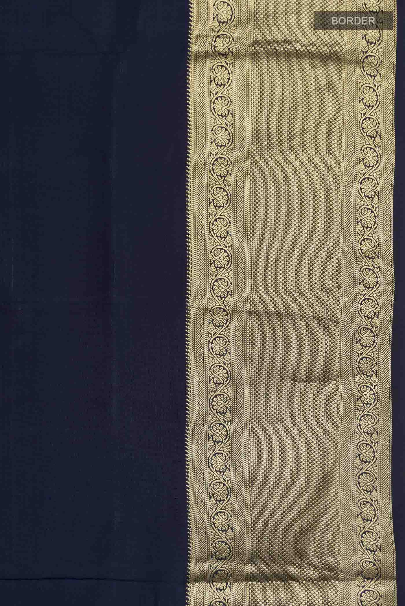 Navy Blue Soft Silk Saree - Image 3
