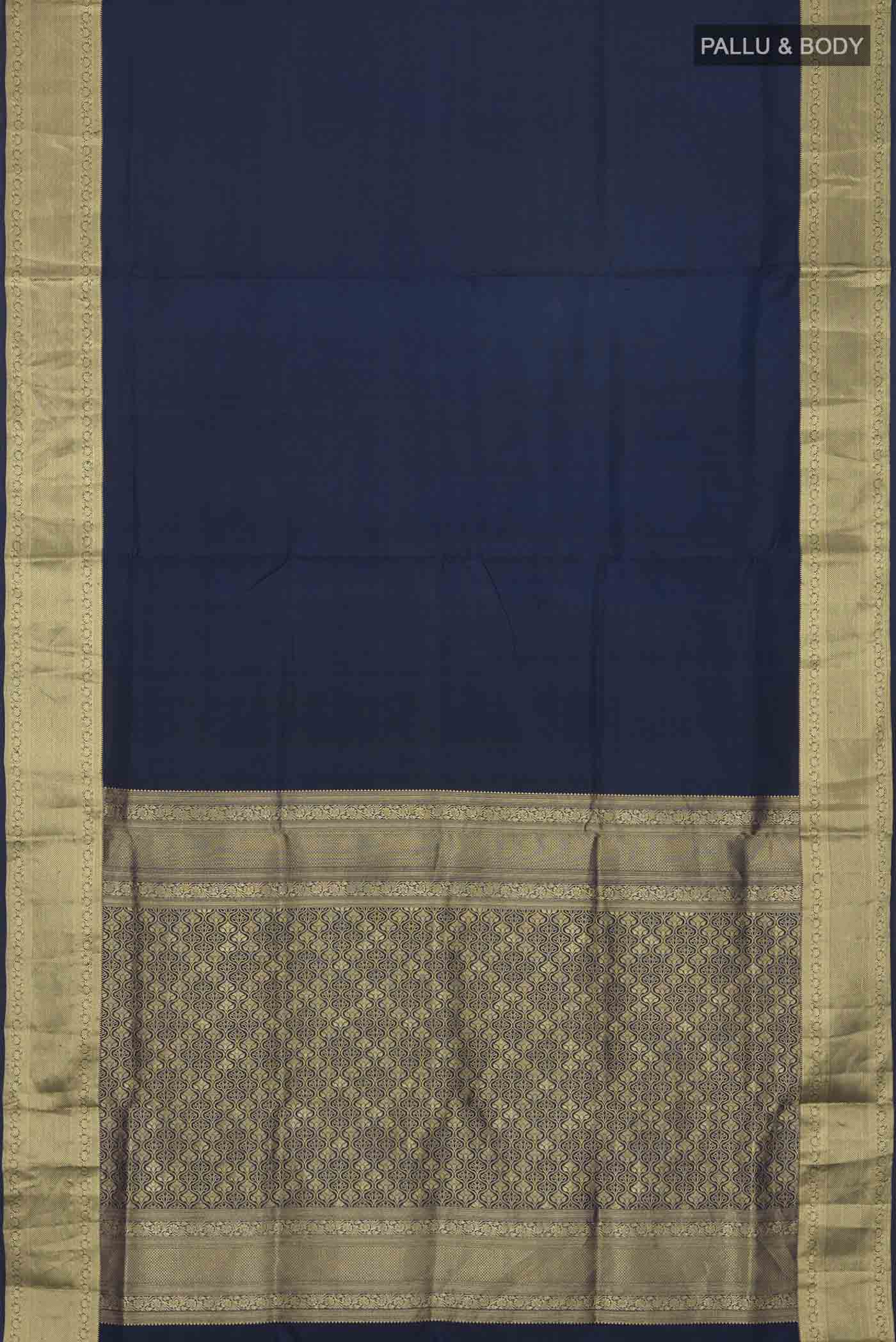 Navy Blue Soft Silk Saree - Image 5