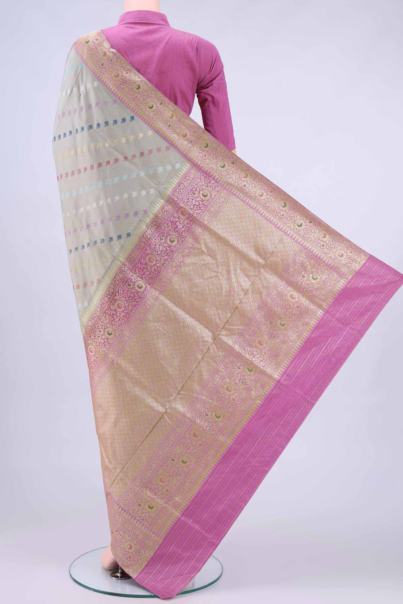 no Dual Tone Banarasi Saree - Image 3