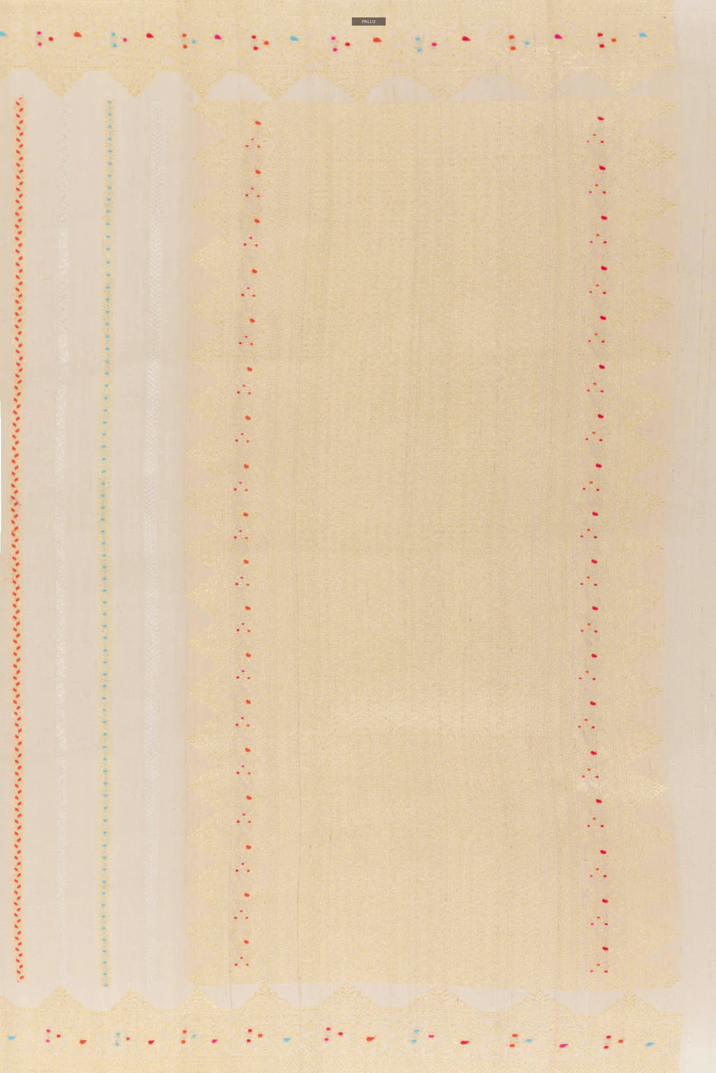 Off White Banarasi Tussar Georgette Saree - Image 7