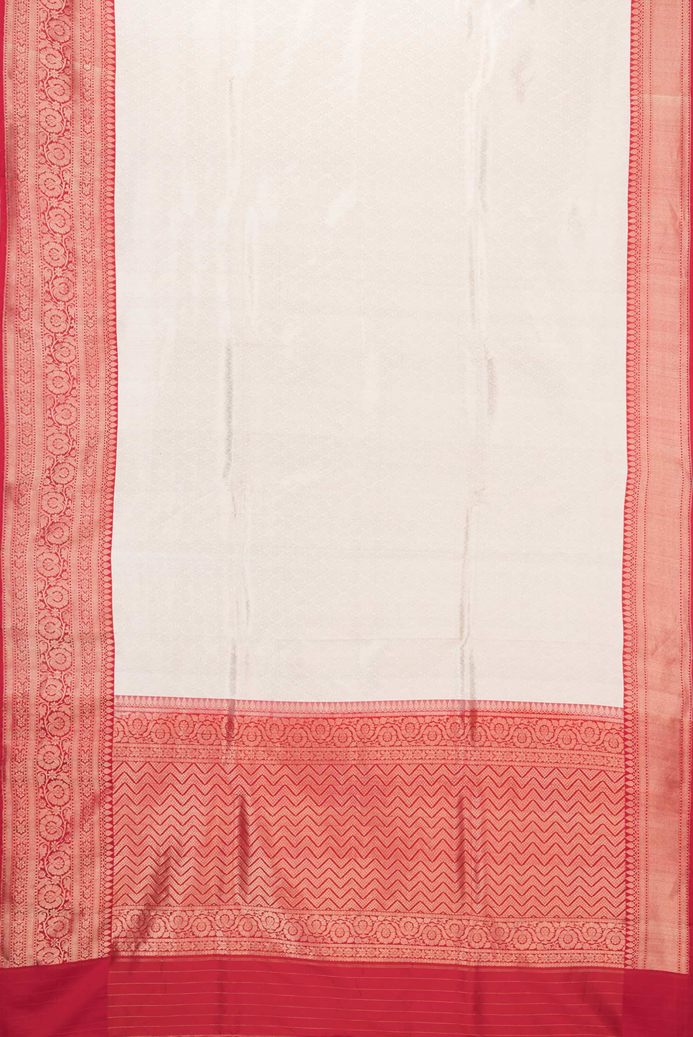 Off White Dual Tone Banarasi Silk Saree - Image 6