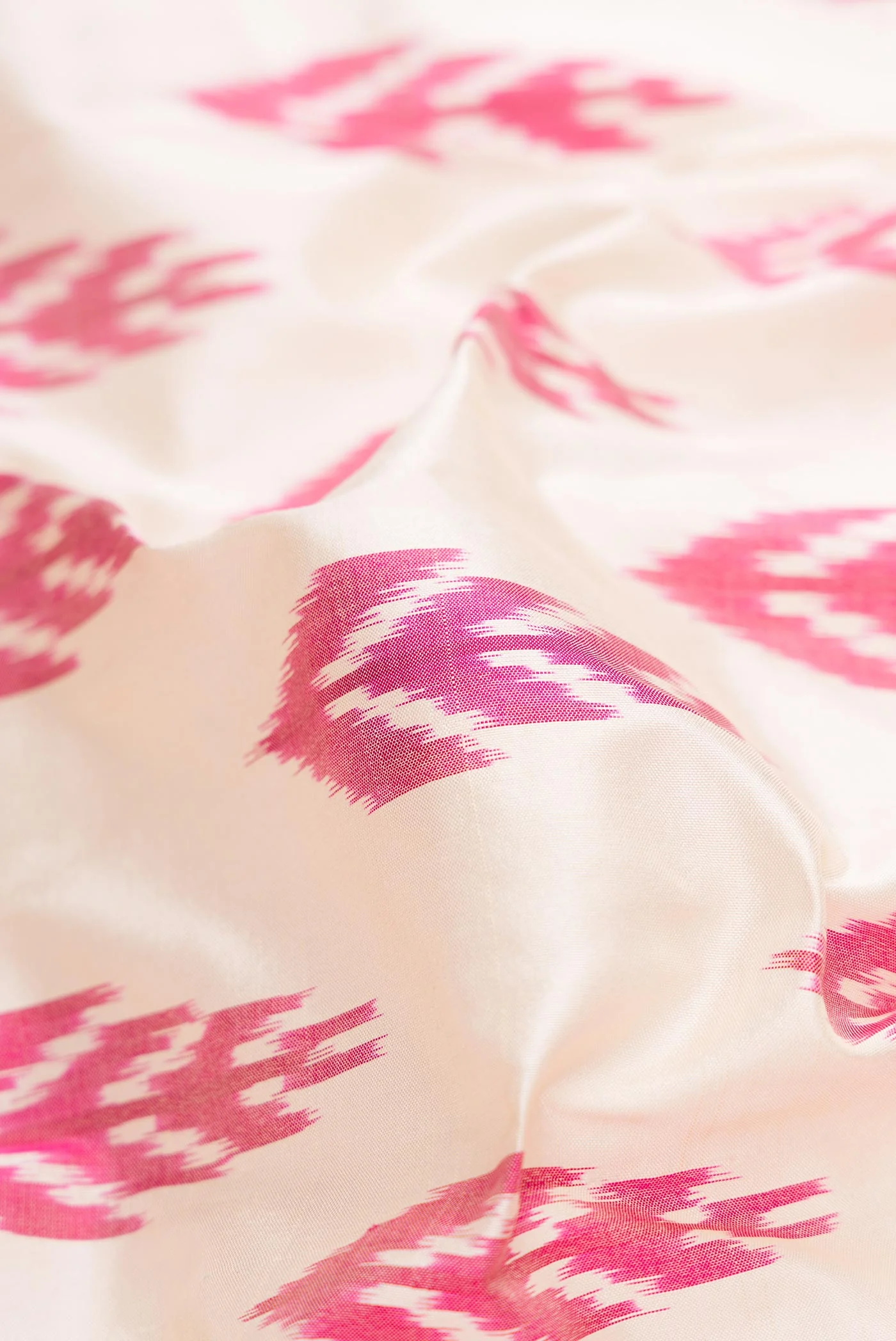 Off White Pochampally Silk Saree - Image 2