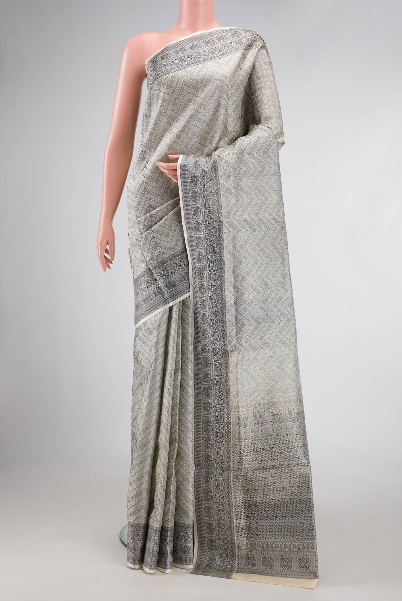 Grey Soft Silk Saree