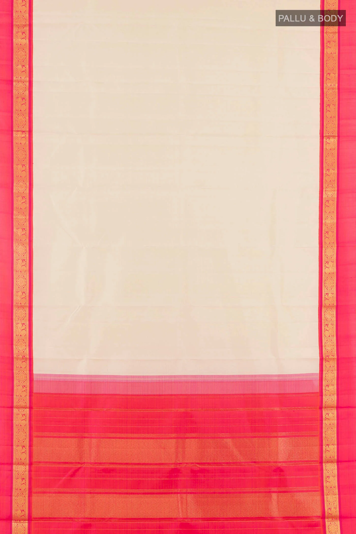 Off White Kanjivaram Silk Saree - Image 6