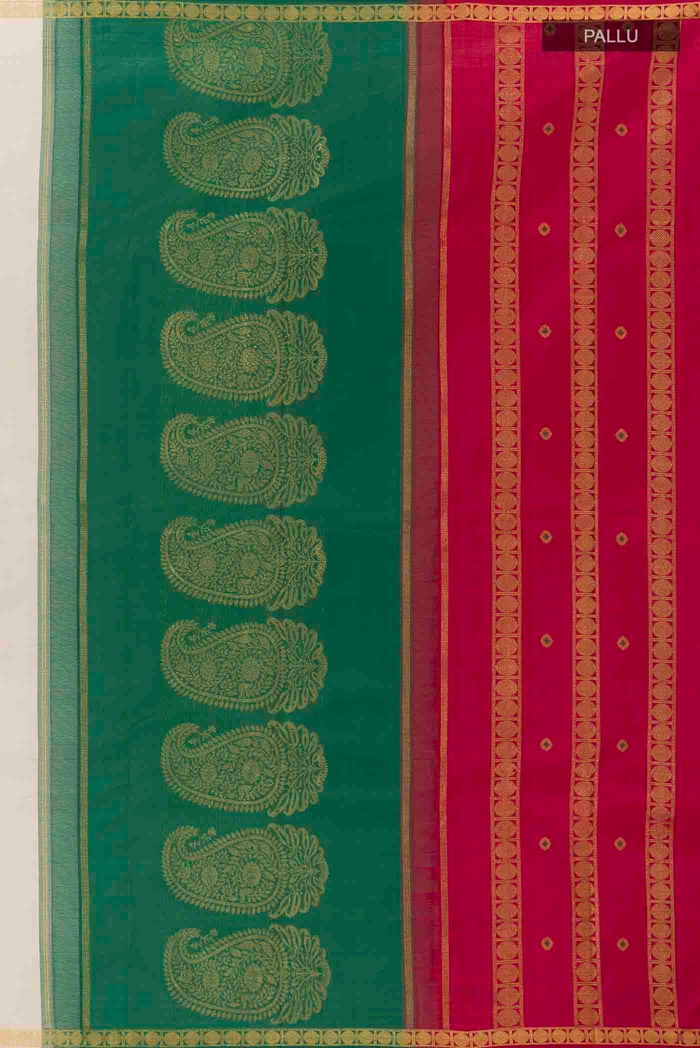 Off White Kanchipuram Silk Saree - Image 7