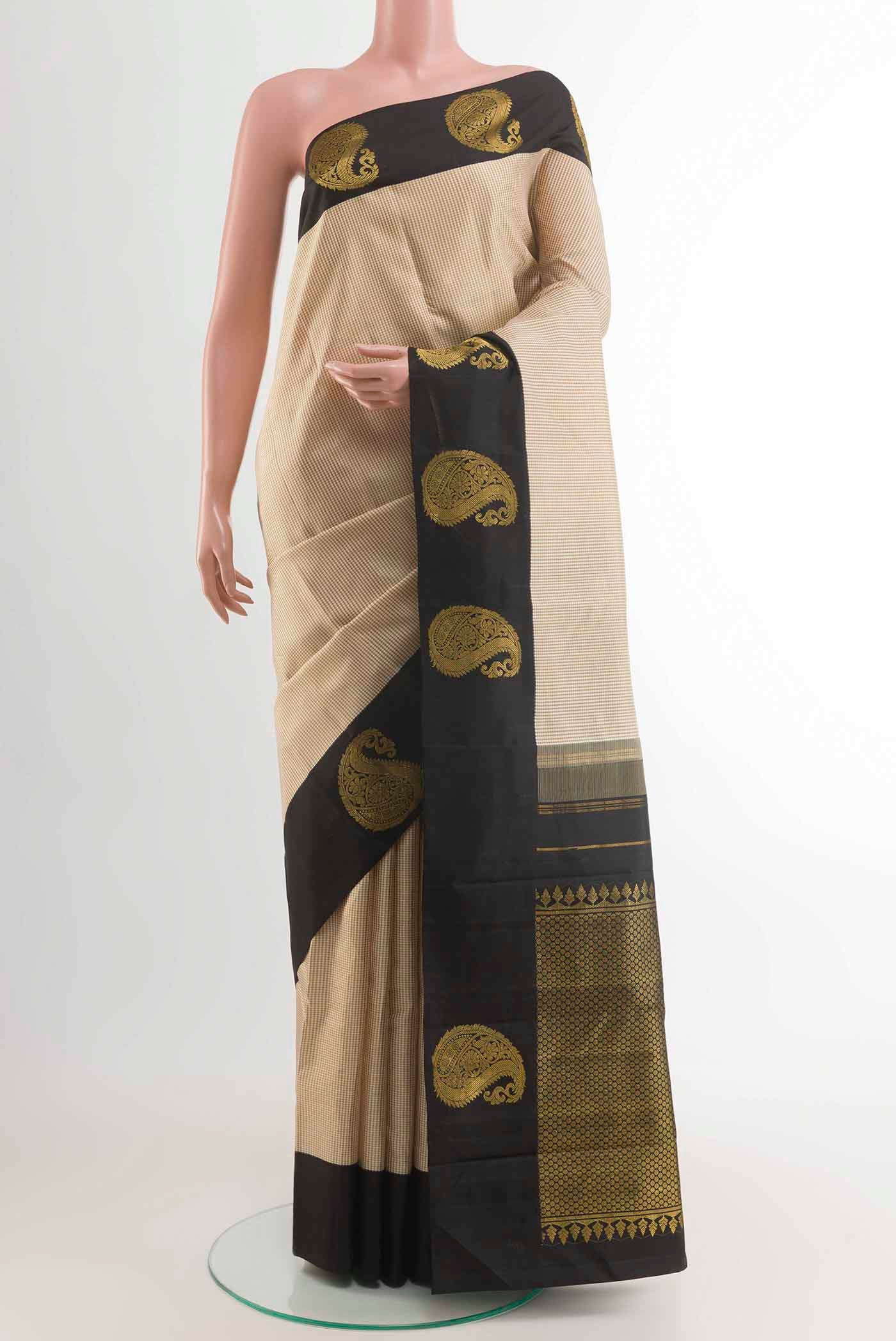 Off White Kanjivaram Silk Saree