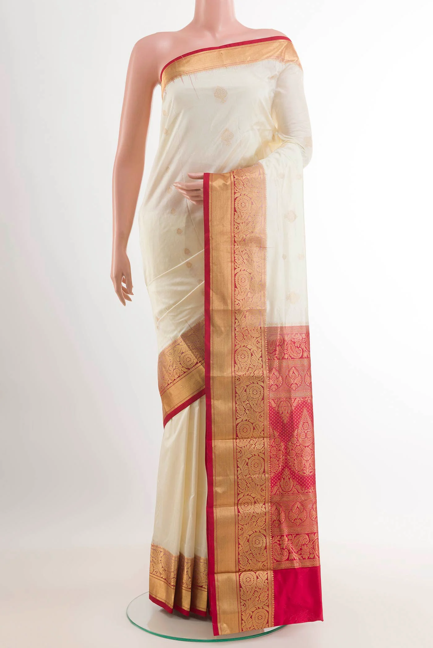 Off White Bangalore Silk Saree