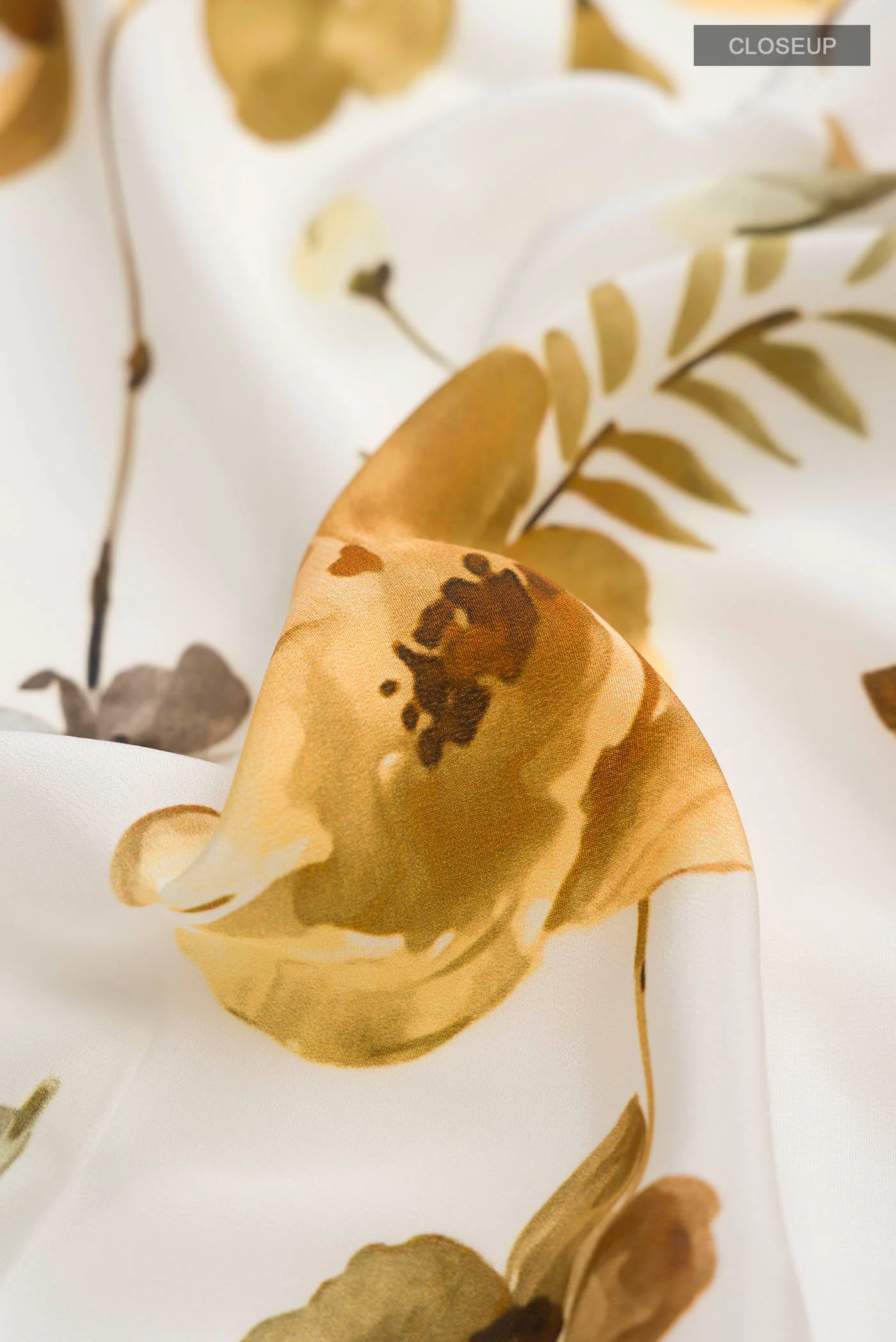 Off White Mysore Crepe Saree - Image 2
