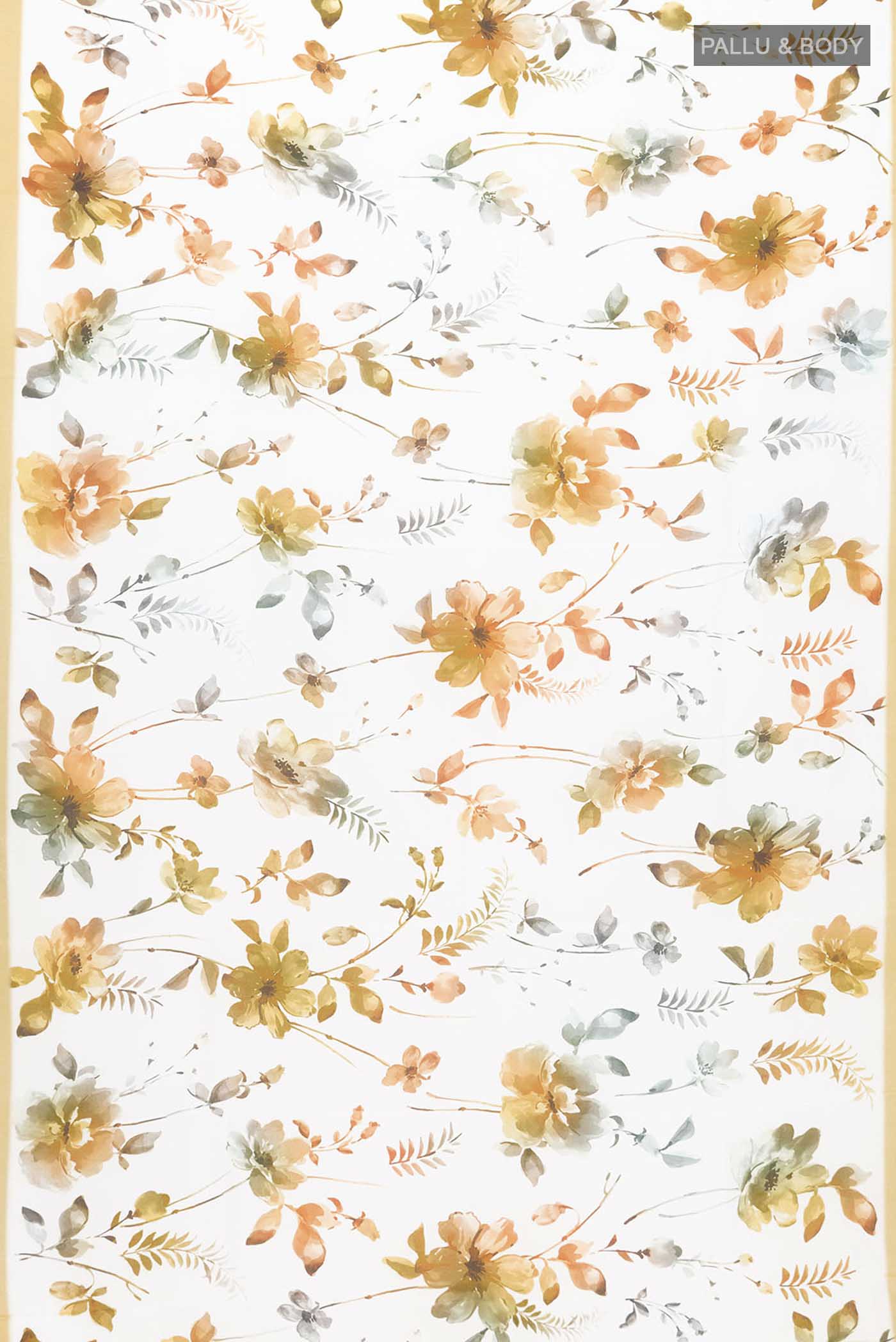 Off White Mysore Crepe Saree - Image 5
