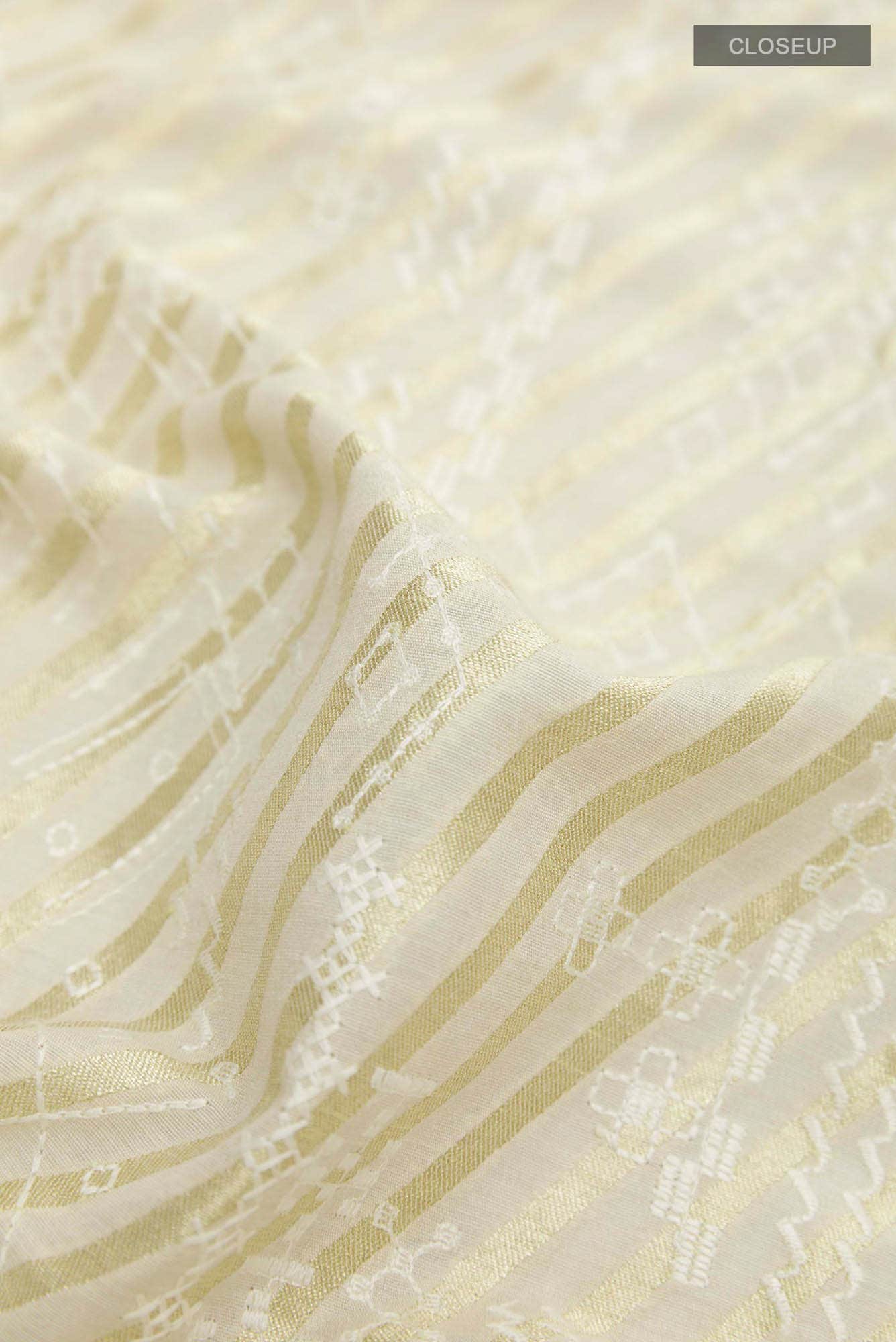 Off White Tussar Saree - Image 3