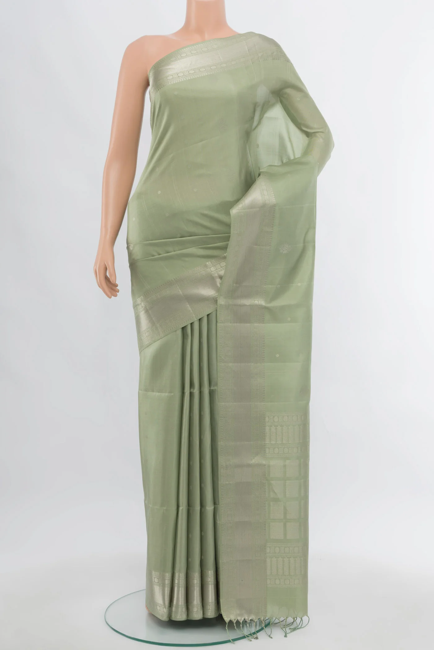 Sage Green Soft Silk Saree