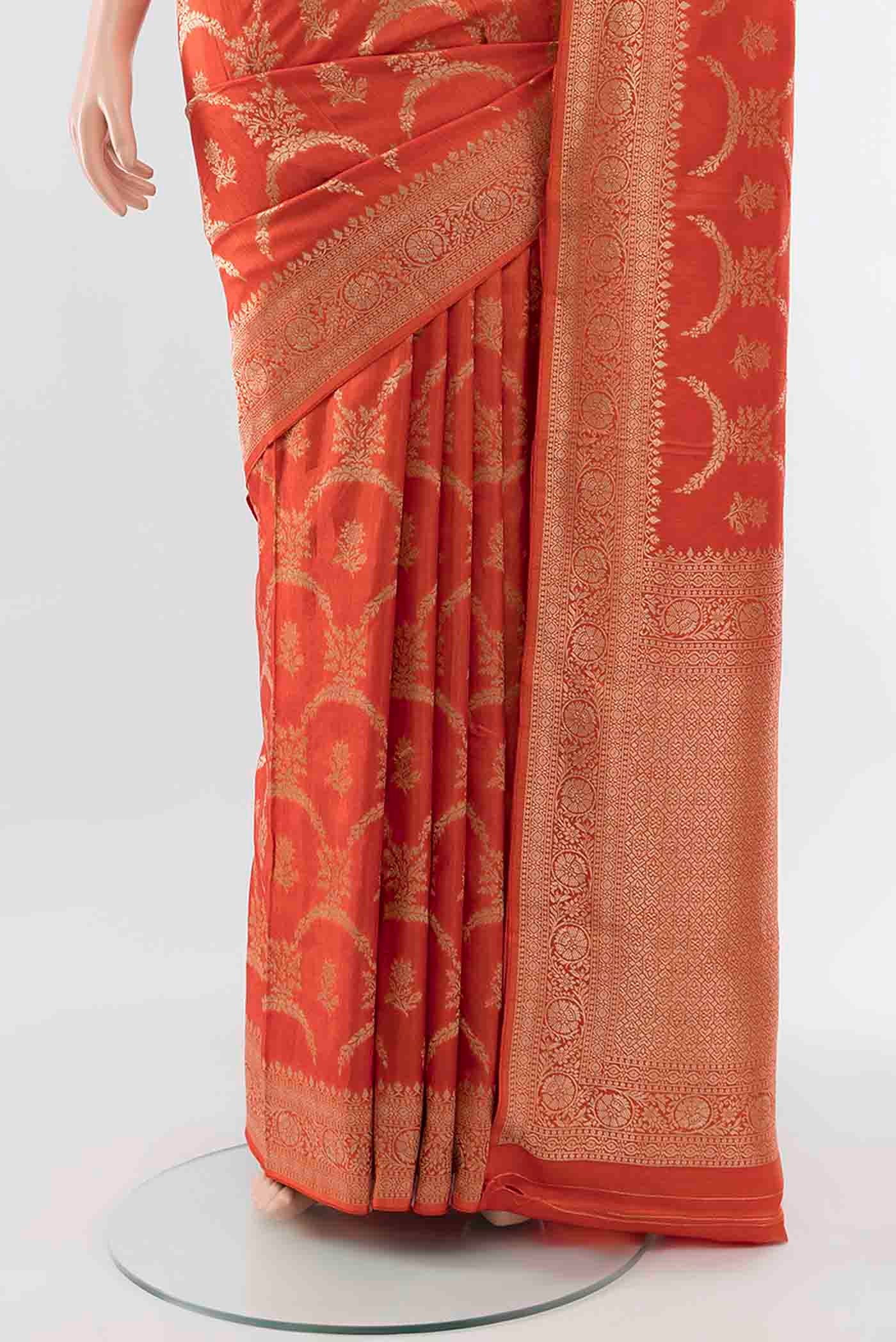 Orange Art Silk Saree - Image 3