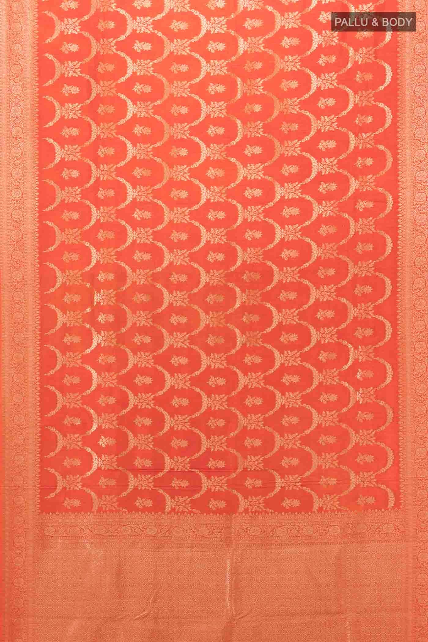 Orange Art Silk Saree - Image 5
