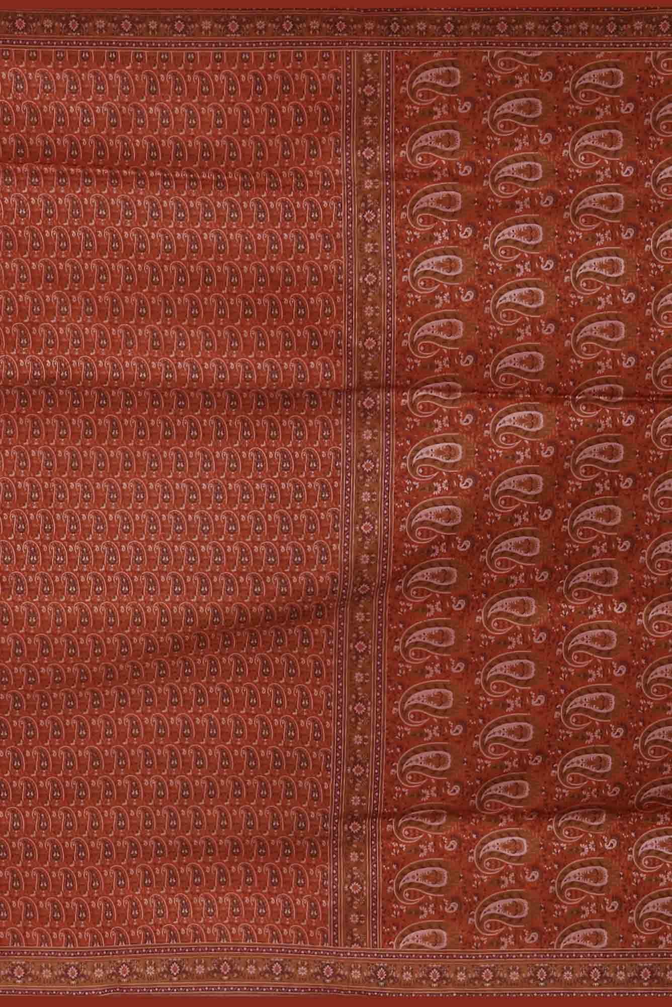 Orange Banarasi Tanchoi Silk Saree - Image 4