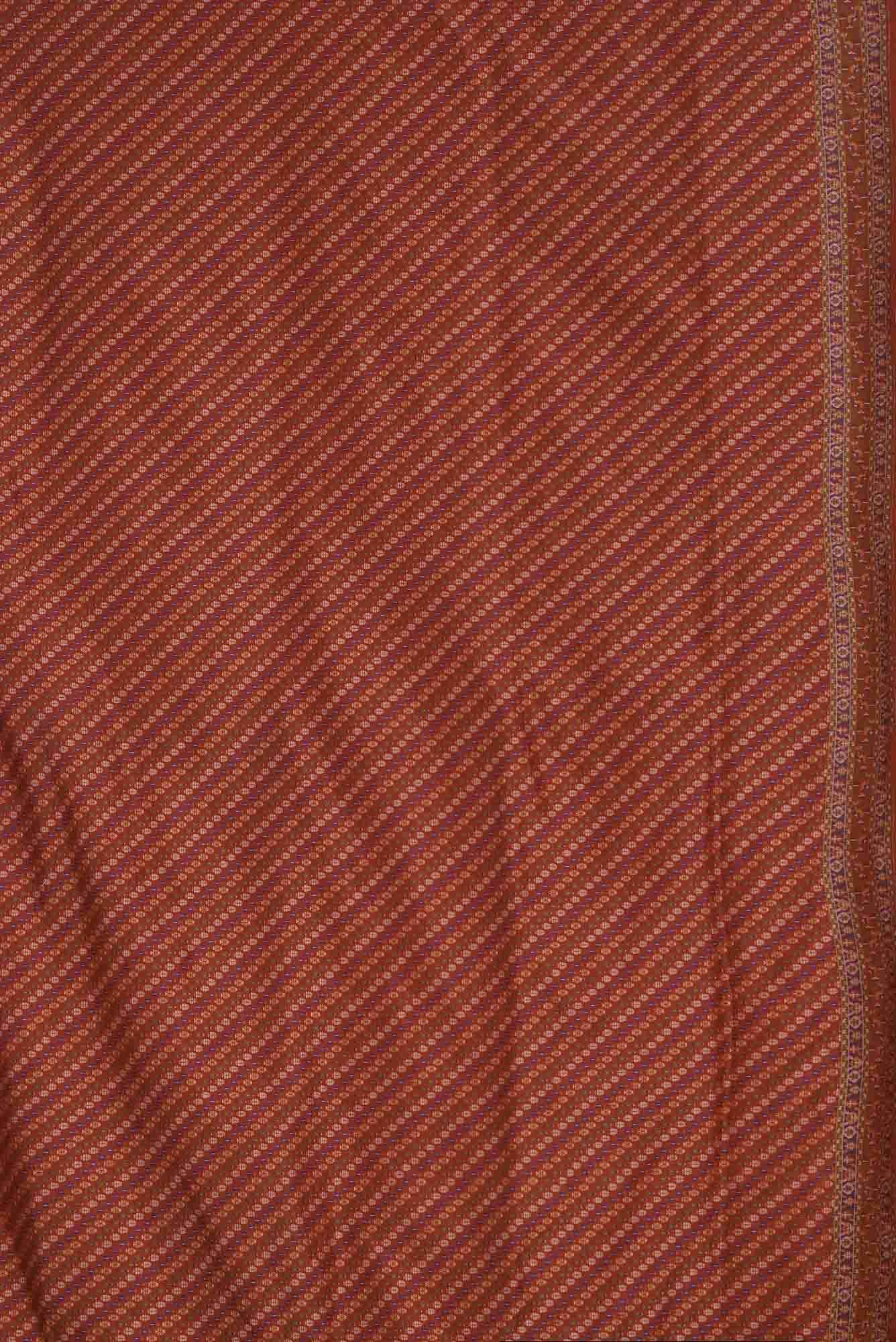 Orange Banarasi Tanchoi Silk Saree - Image 11