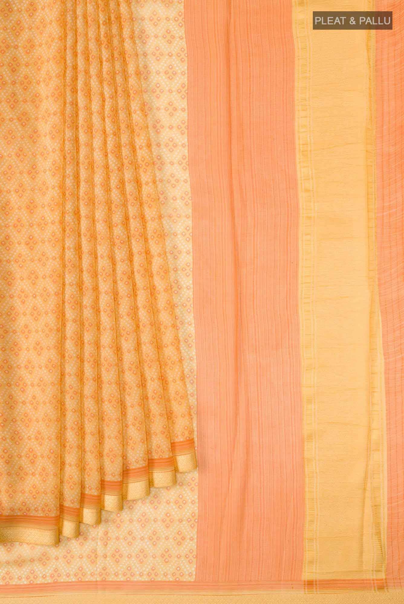 Orange Chiffon Saree - Image 2