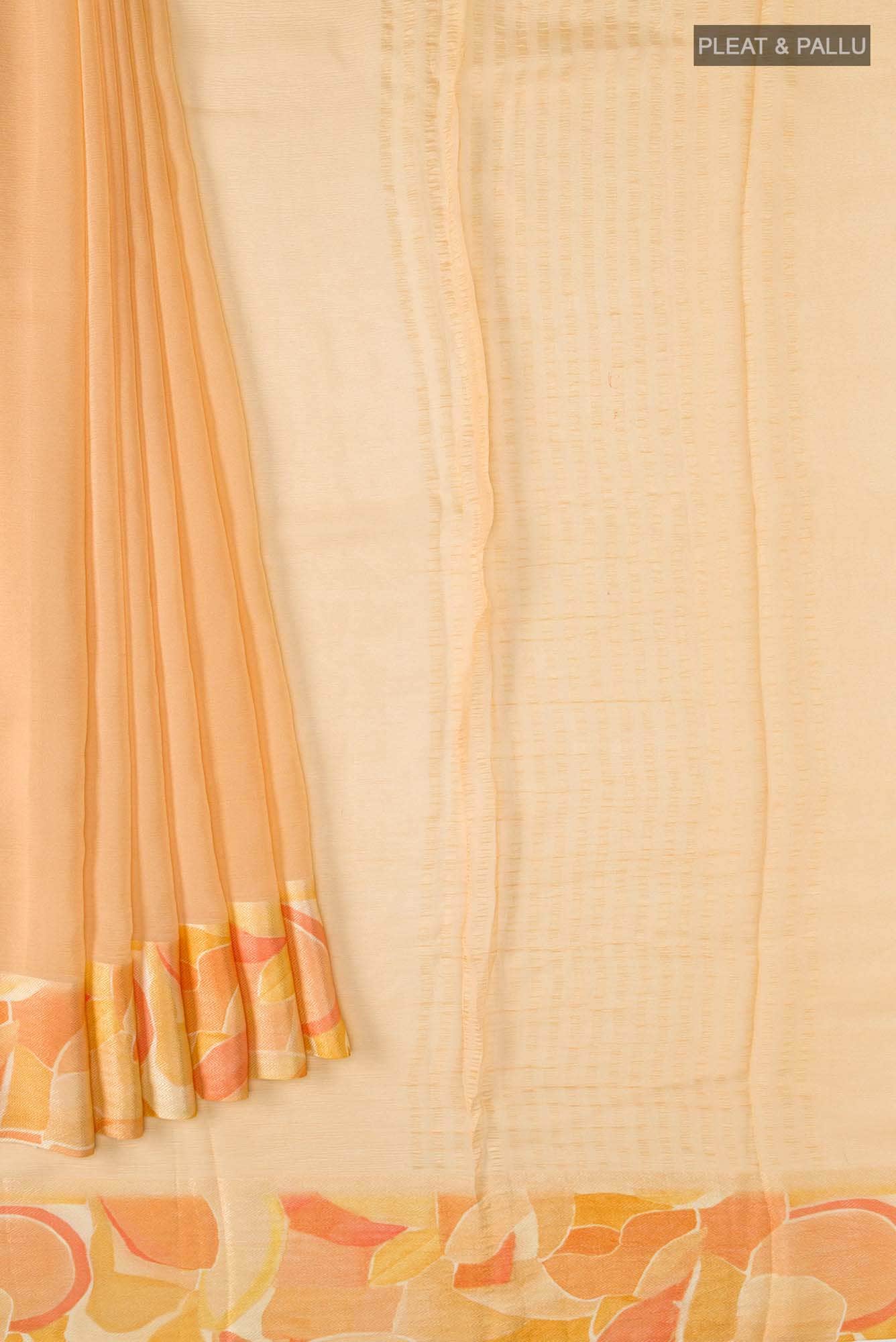 Orange Chiffon Saree - Image 2