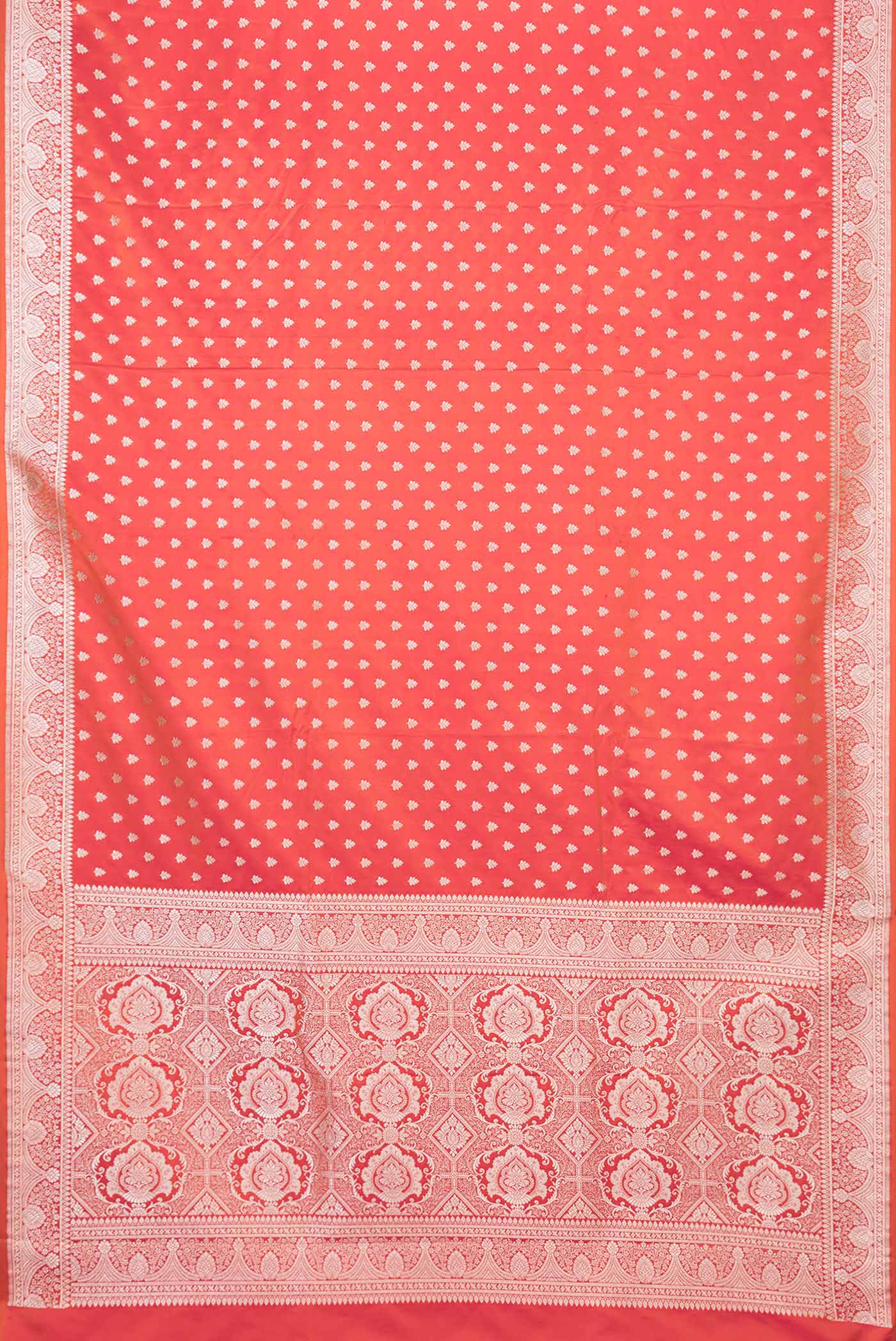 Orange Dual Tone Blended Banarasi Silk Saree - Image 3
