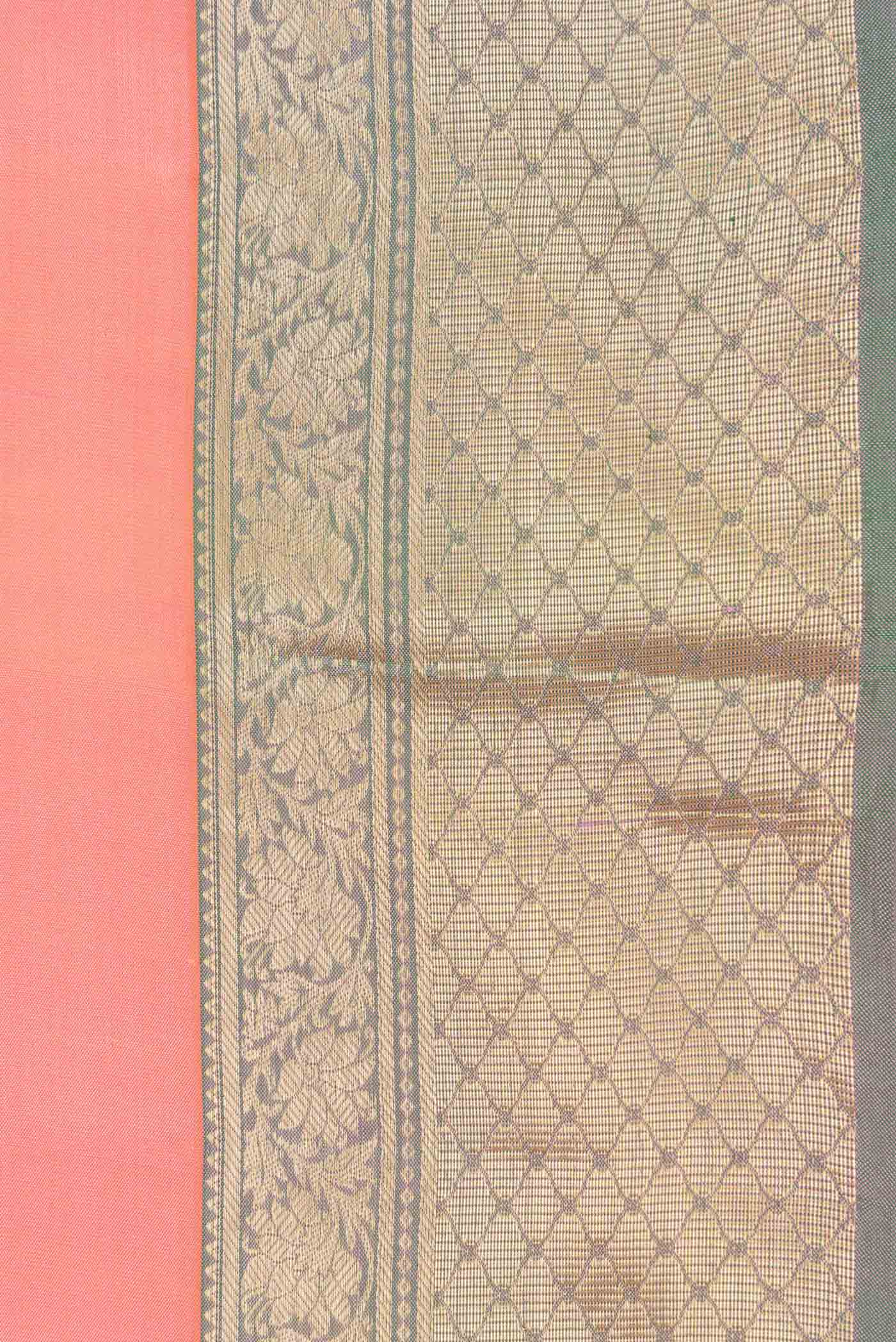 Orange Dual Tone Kanchipuram Saree - Image 3