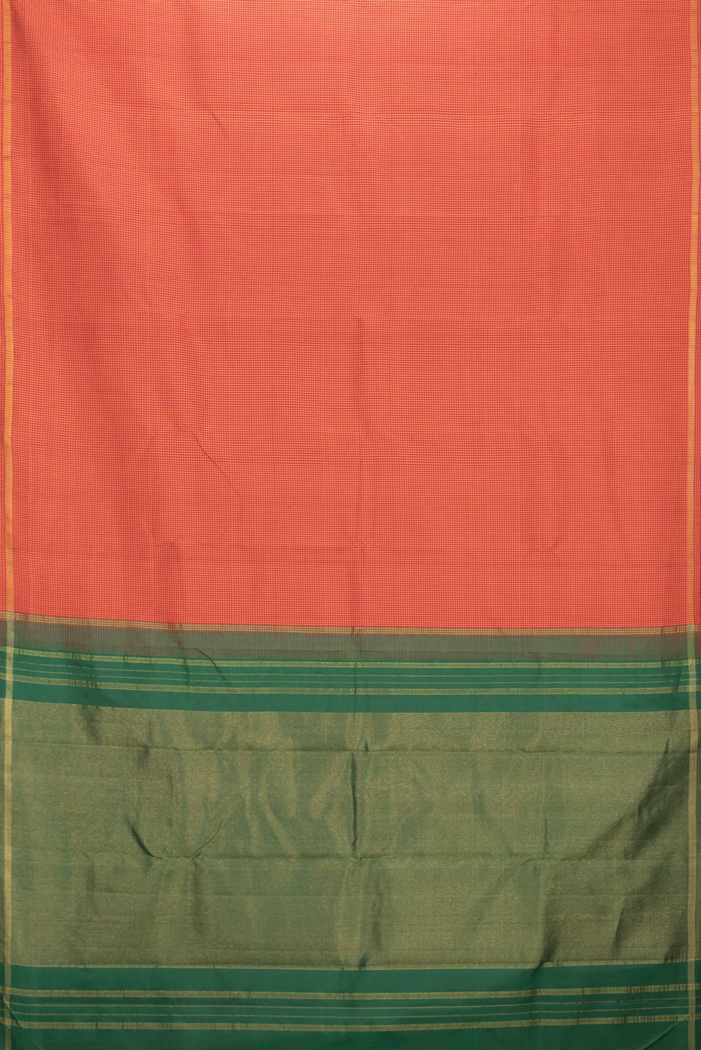 Orange Kanchipuram Silk Saree - Image 6
