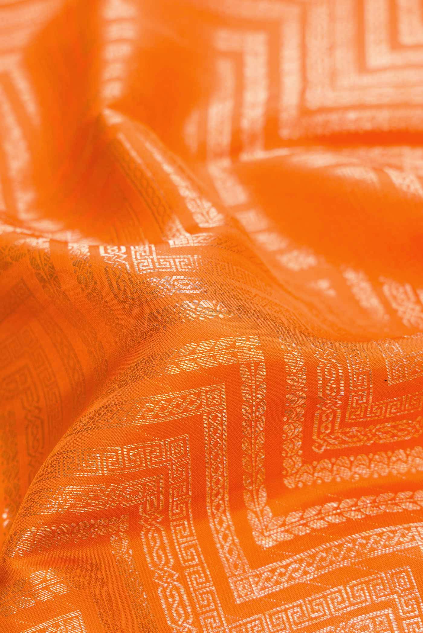Orange Kanchipuram Silk Saree - Image 2