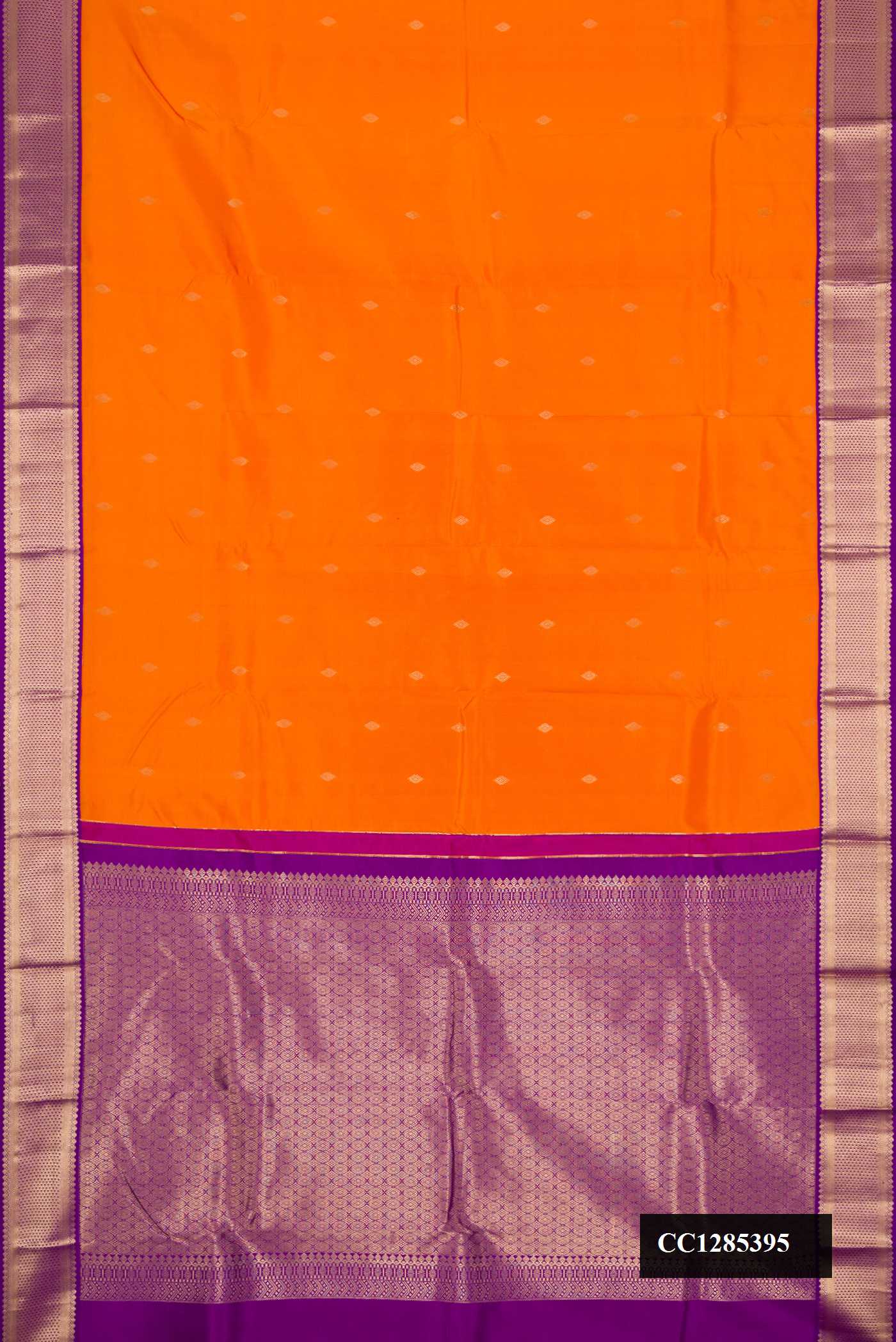 Orange Dual Tone Kanchipuram Silk Saree