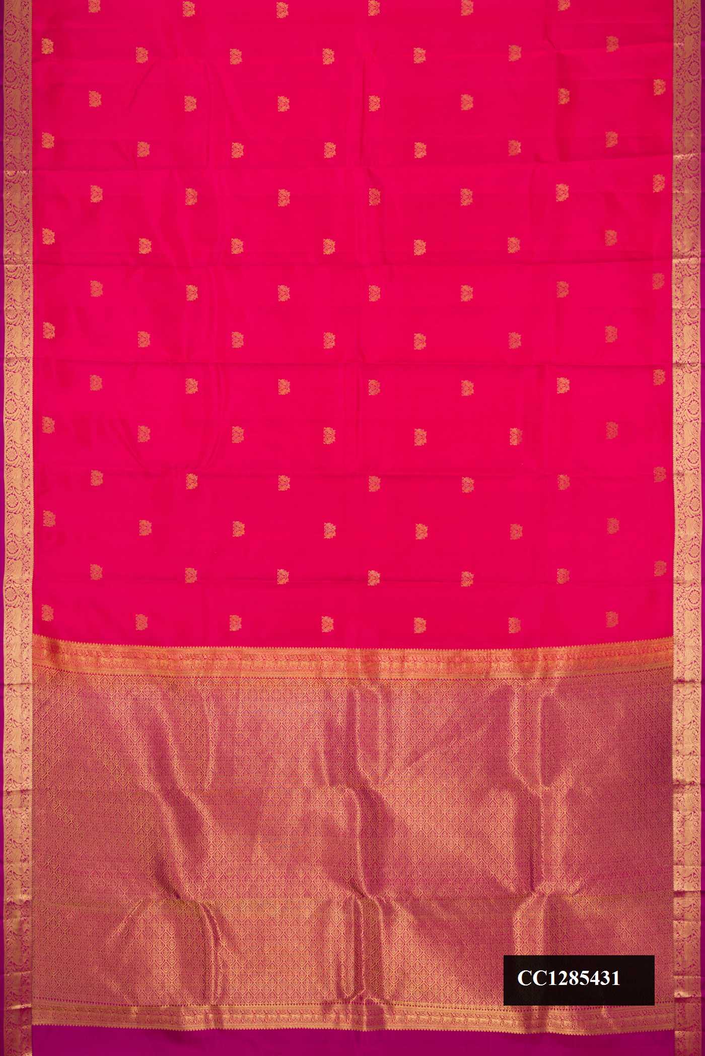 Orange Dual Tone Kanchipuram Silk Saree