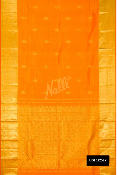 Orange Dual Tone Kanchipuram Silk Saree