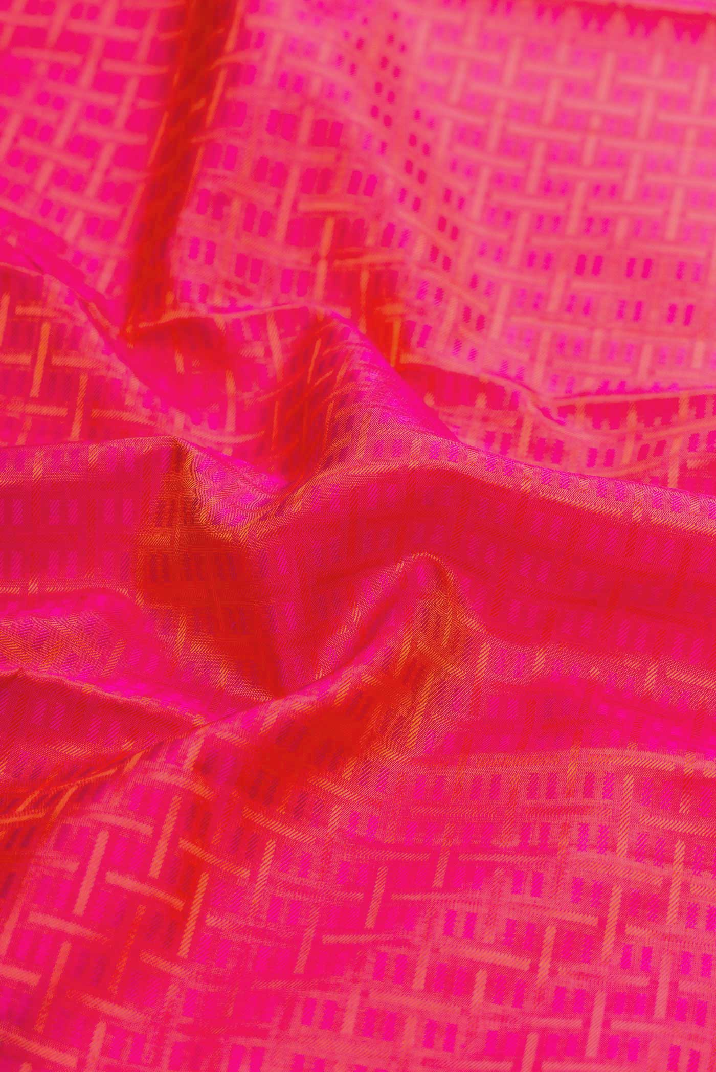 Orange Dual Tone Kanchipuram Silk Saree - Image 2