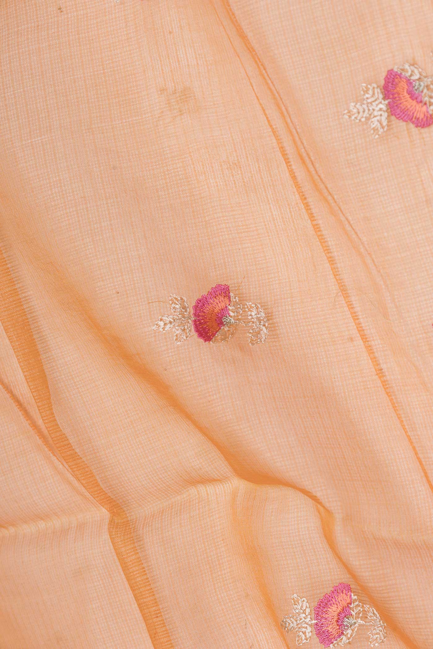 Orange Dual Tone Kota Silk Saree - Image 2