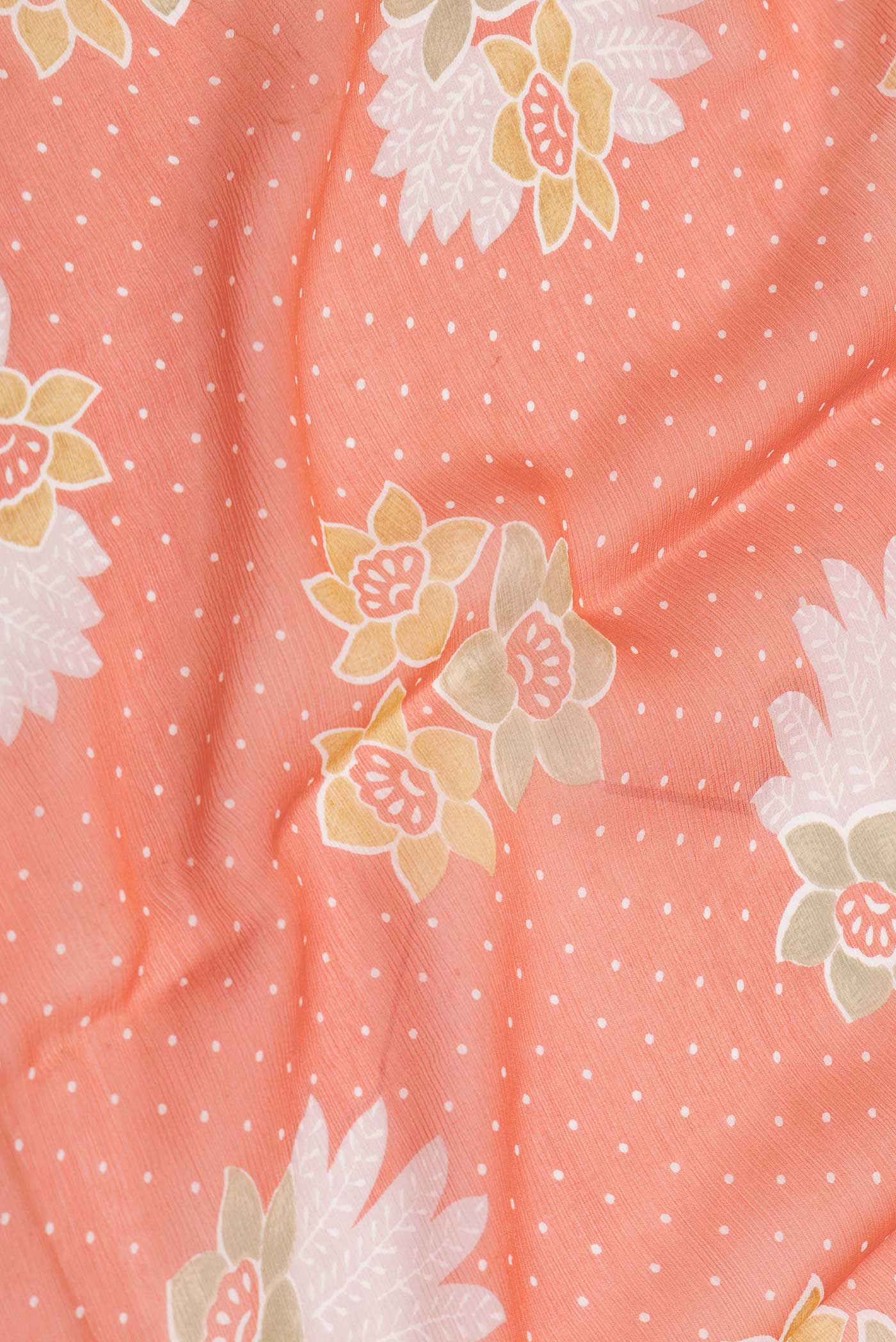Orange Dual Tone Mysore Chiffon Saree - Image 2