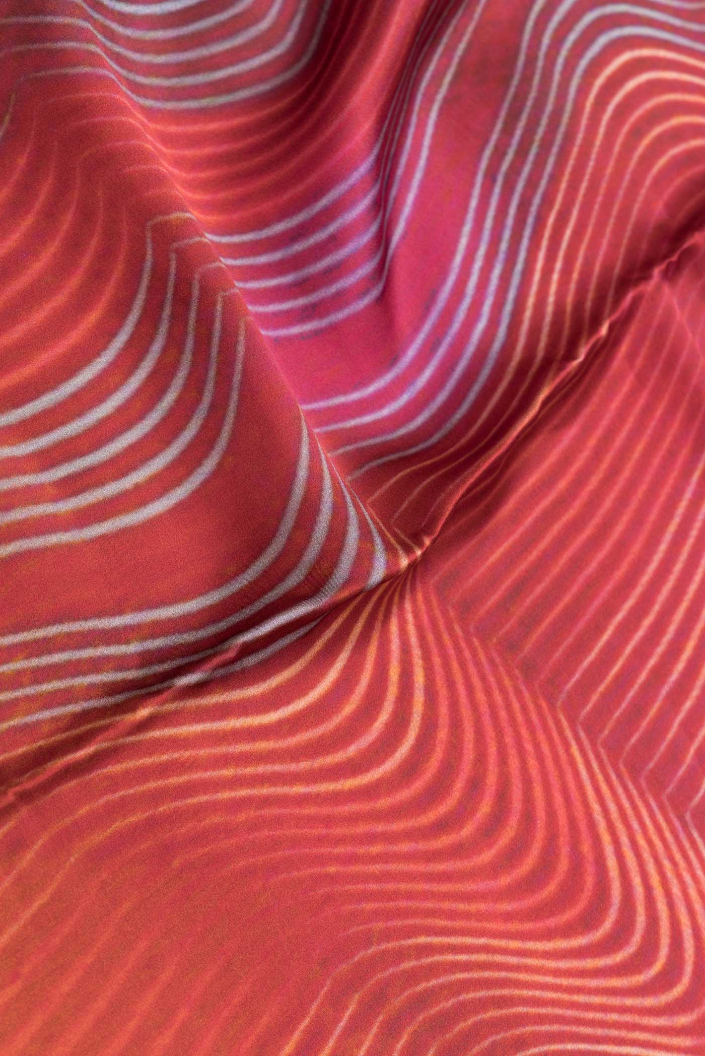 Orange Dual Tone Mysore Crepe Saree - Image 2