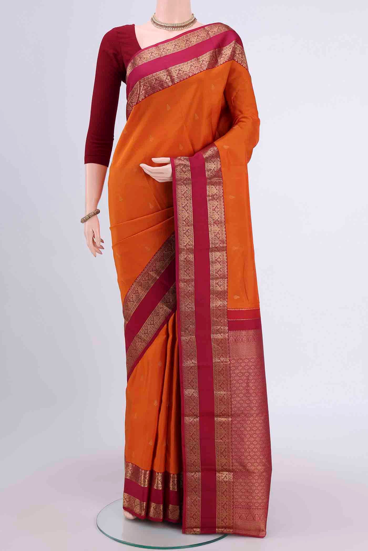 Orange Kanchipuram Silk Saree