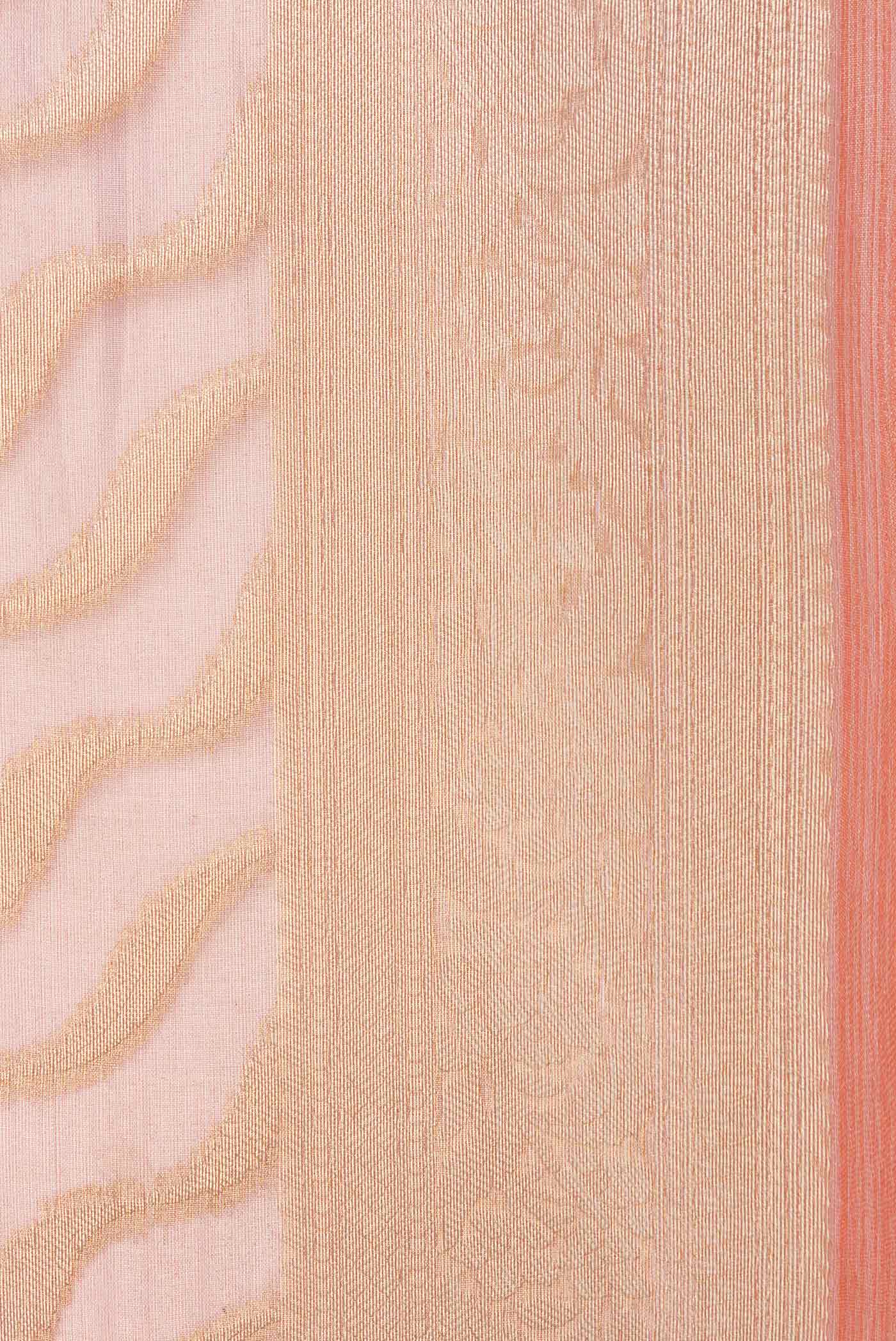 Orange Dual Tone Organza Silk Saree - Image 3