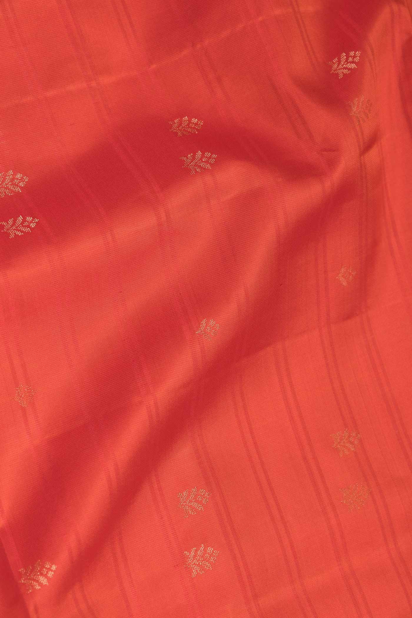 Orange Dual Tone Soft Silk Saree - Image 2