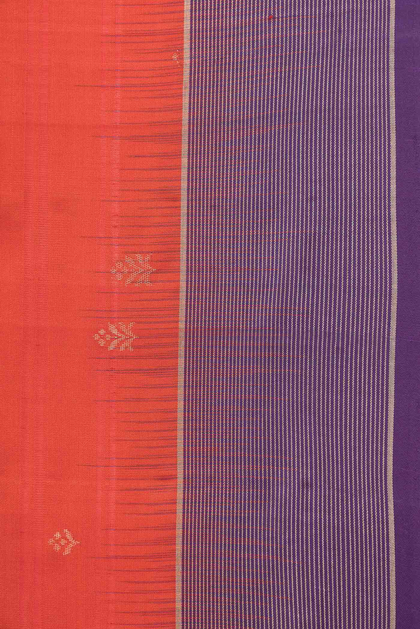Orange Dual Tone Soft Silk Saree - Image 3