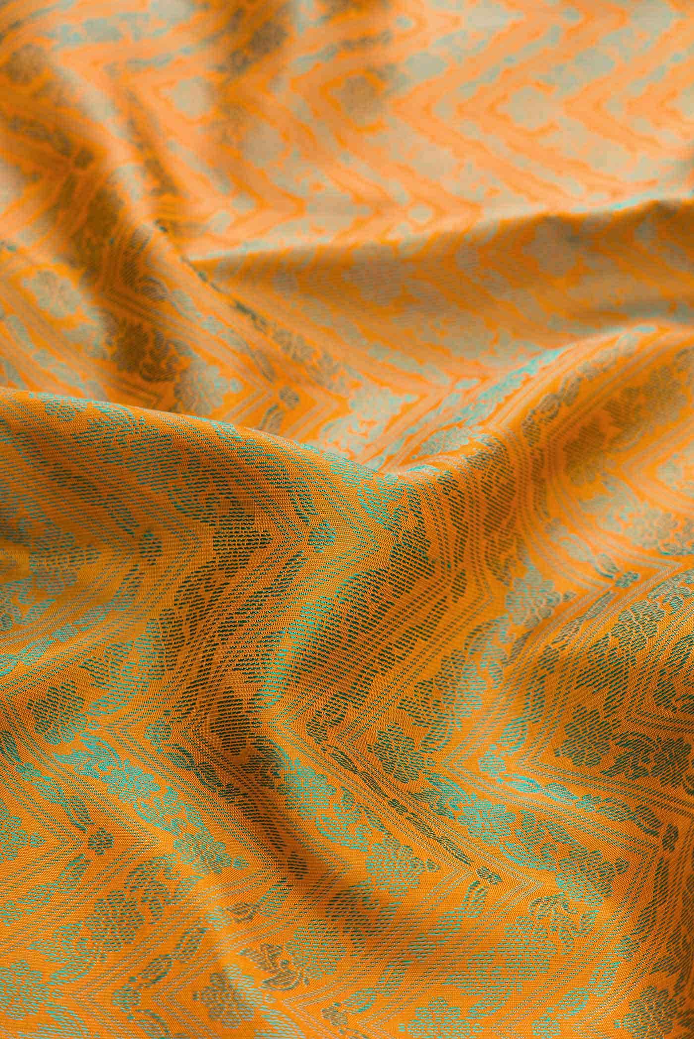 Orange Dual Tone Soft Silk Saree - Image 3