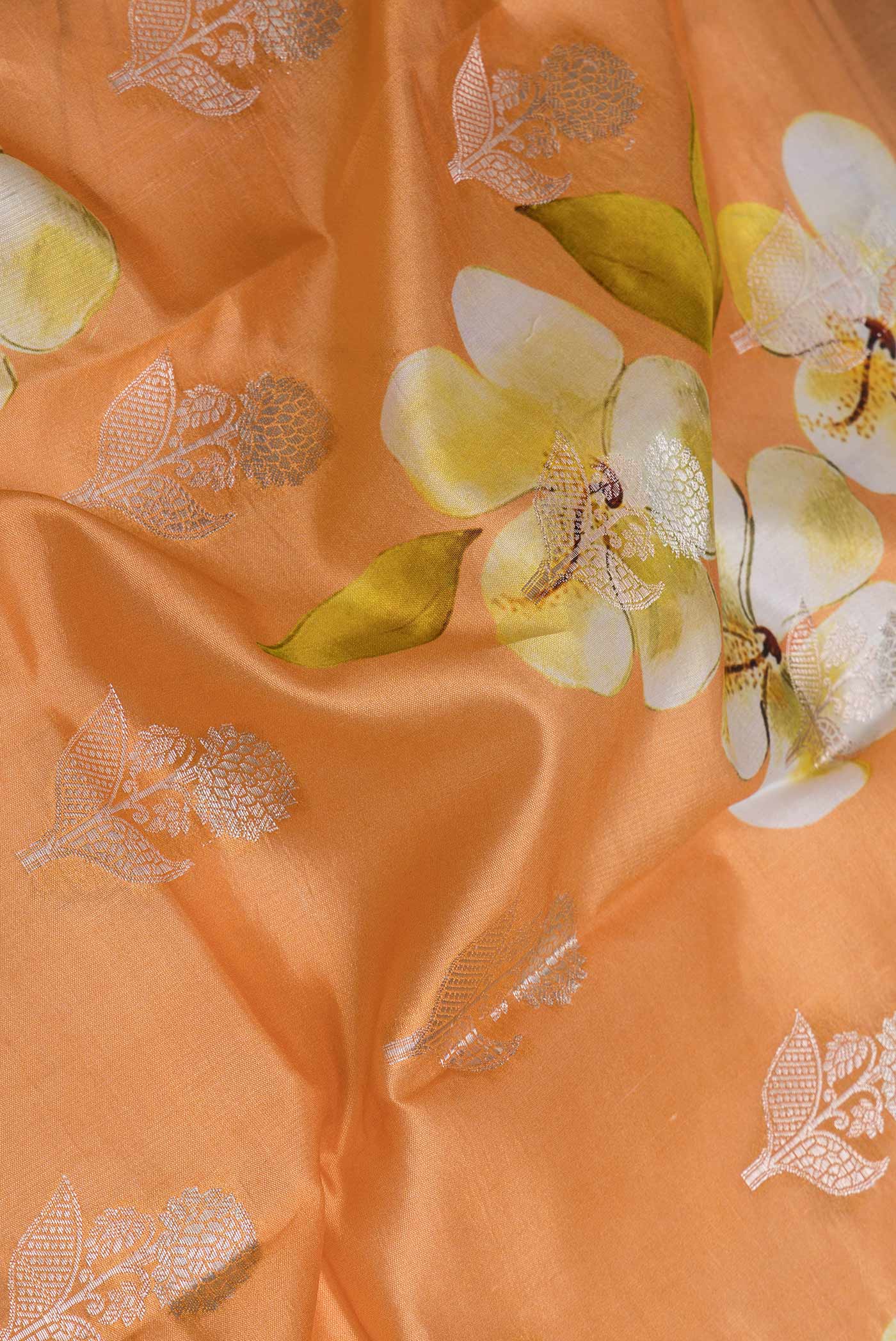 Orange Dual Tone Tussar Saree - Image 2