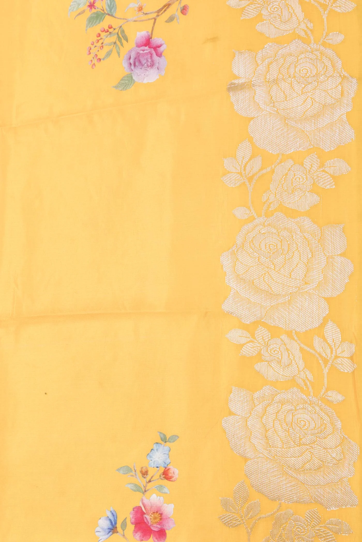 Orange Dual Tone Tussar Silk Saree - Image 3