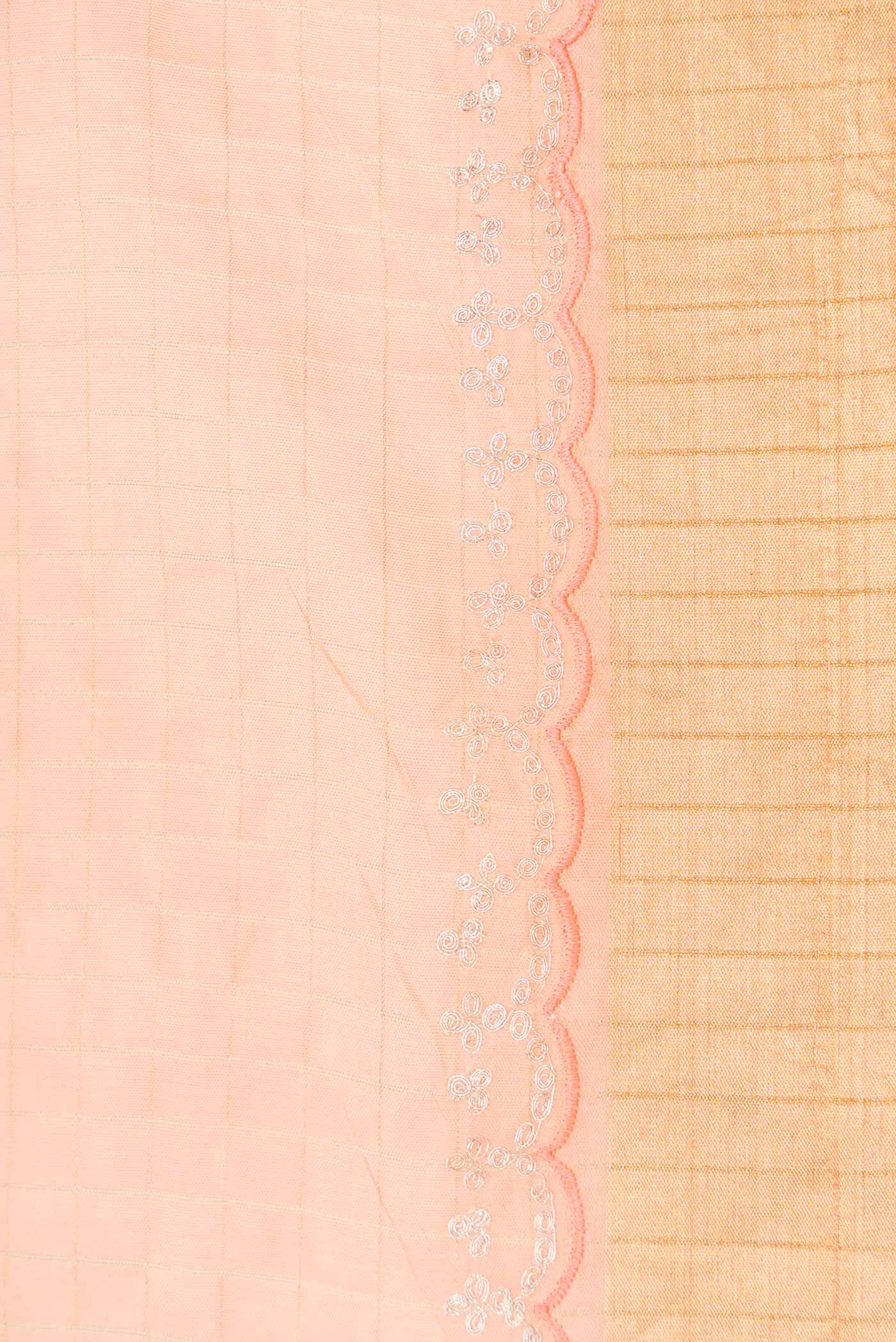 Orange Dual Tone Tussar Silk Saree - Image 3