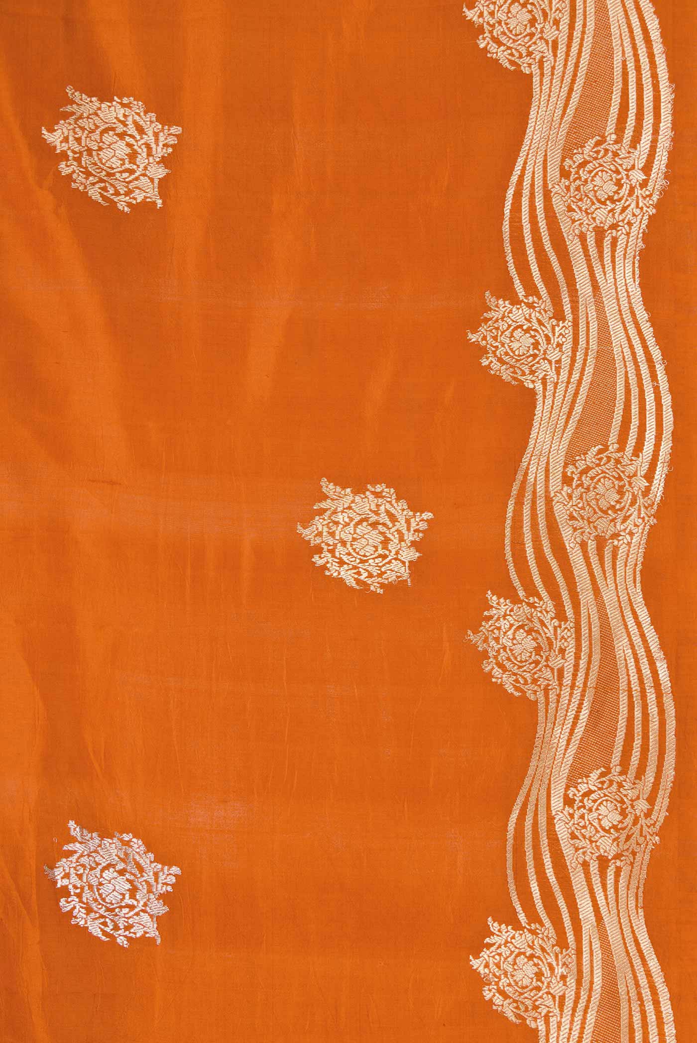 Rust Banarasi Katan Silk Saree - Image 3